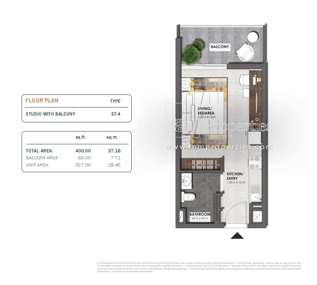 Mag Eye Apartments, 0-Bed Floor Plan, type: Studio