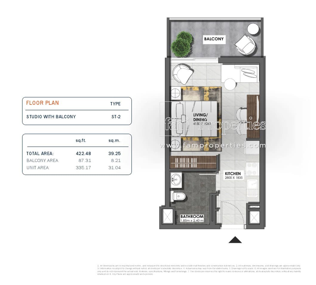 Mag Eye Apartments, 0-Bed Floor Plan, type: Studio