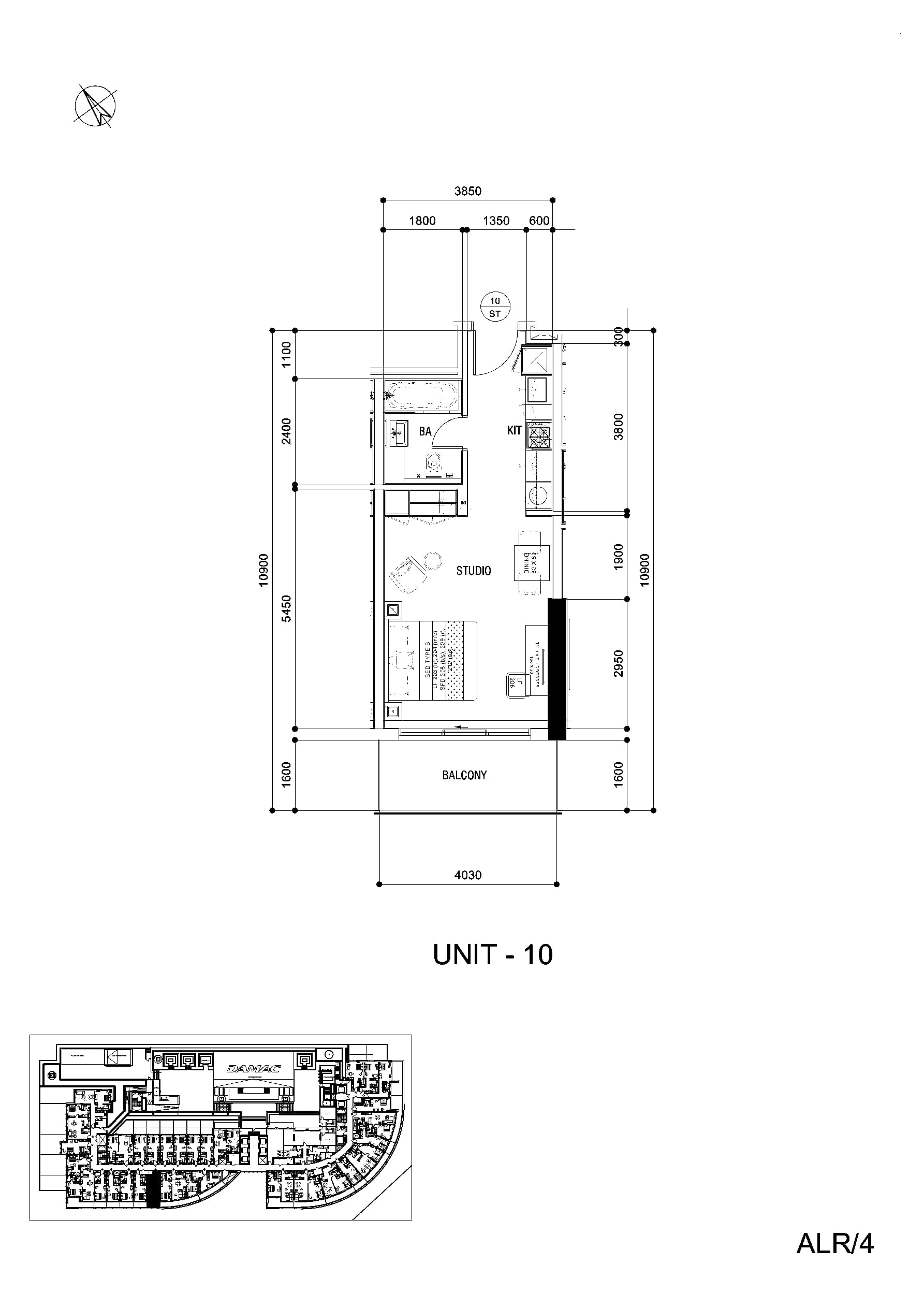 Maison Majestine, 0-Bed Floor Plan, type: Studio