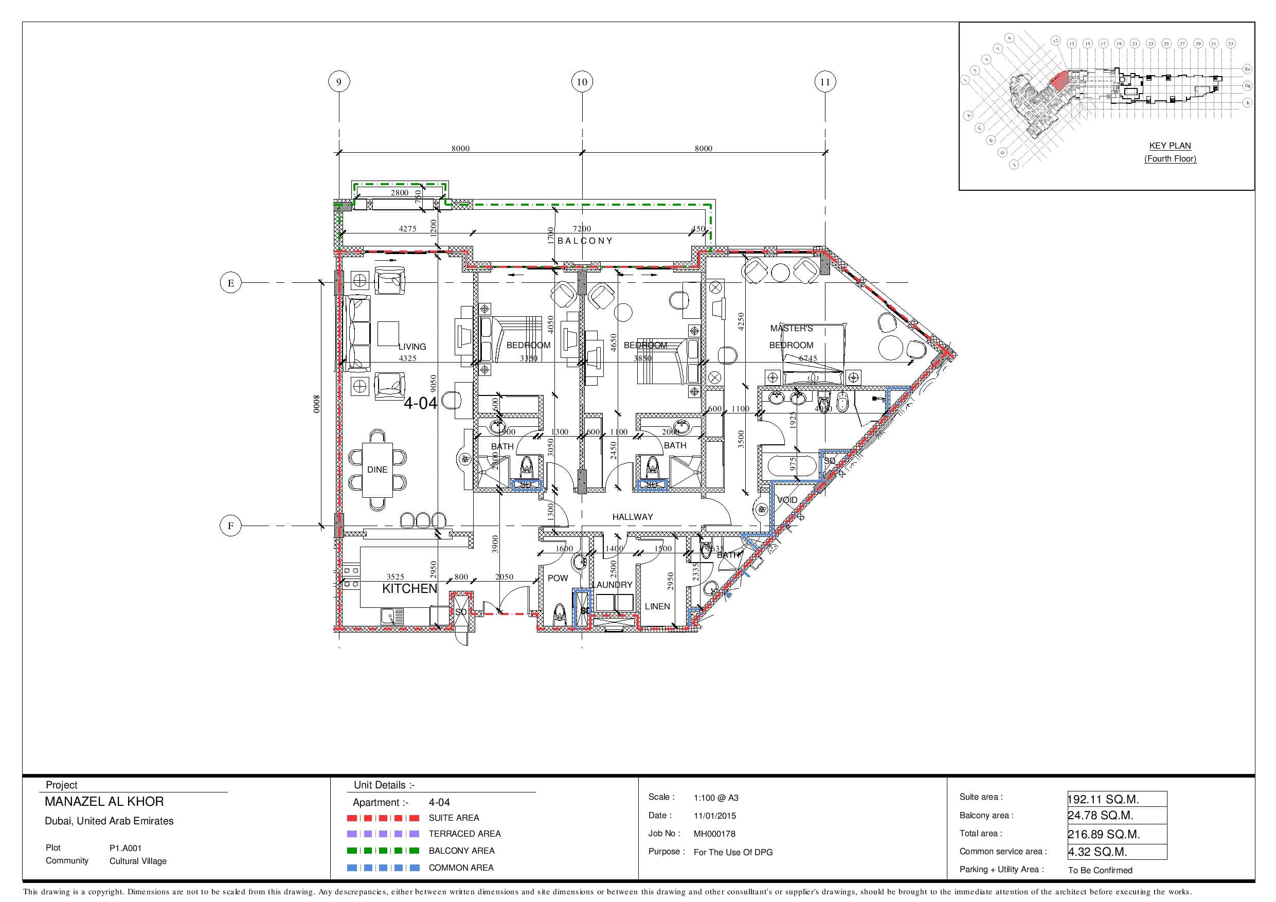 Manazel Al Khor, 3-Bed Floor Plan, type: 3 Bedroom
