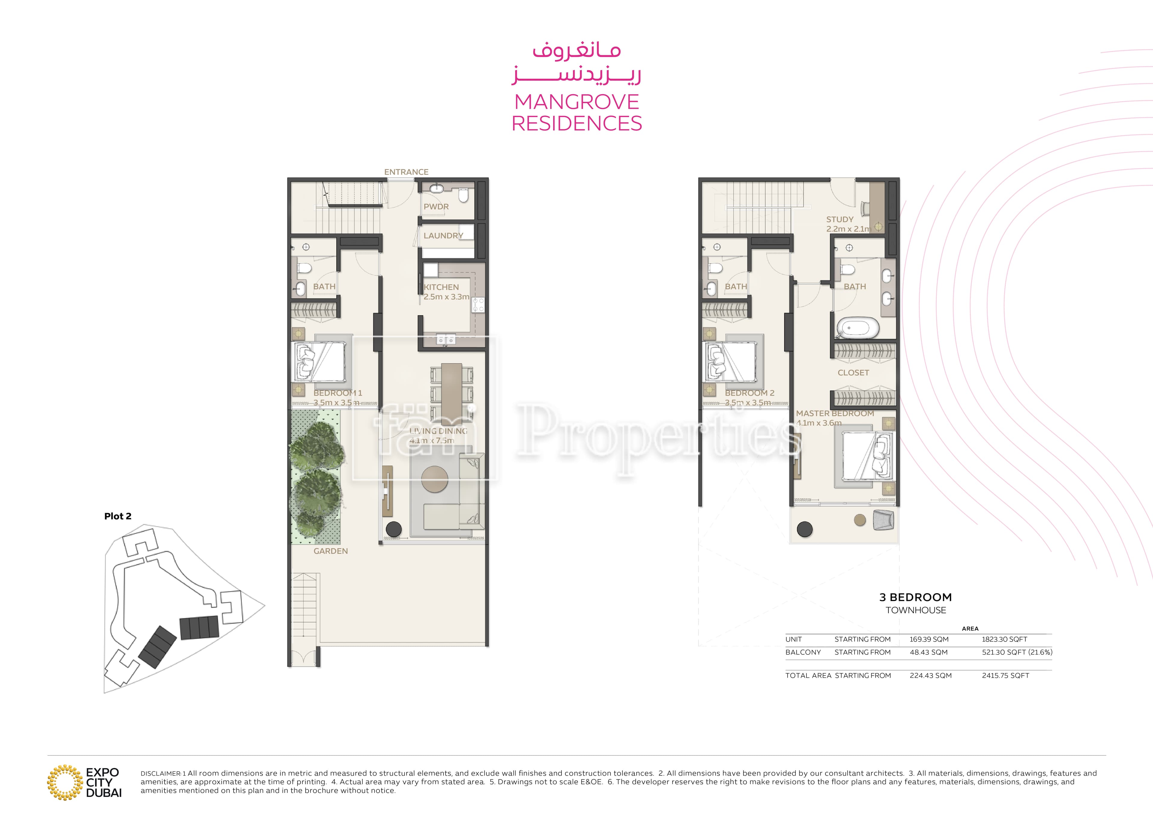 Mangrove Residences, 3-Bed Floor Plan, type: 3 Bedroom