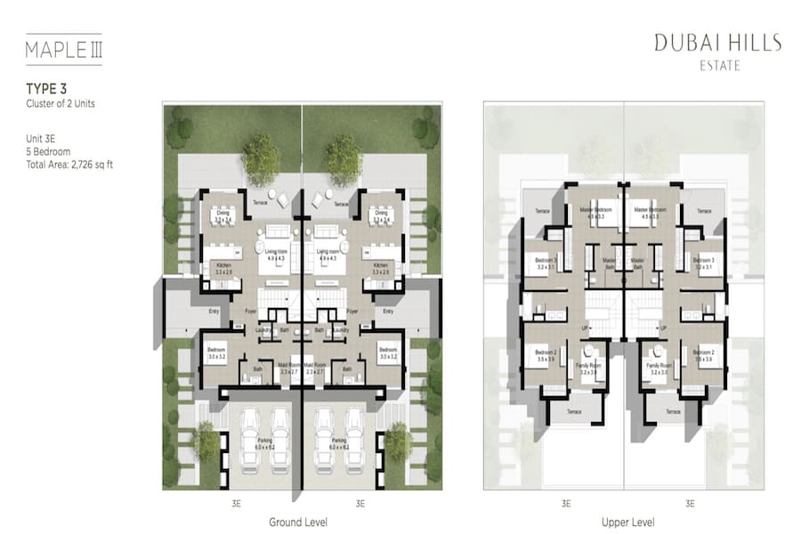Maple 3, 5-Bed Floor Plan, type: Unit 3E - Type 3 Cluster of 2 Units