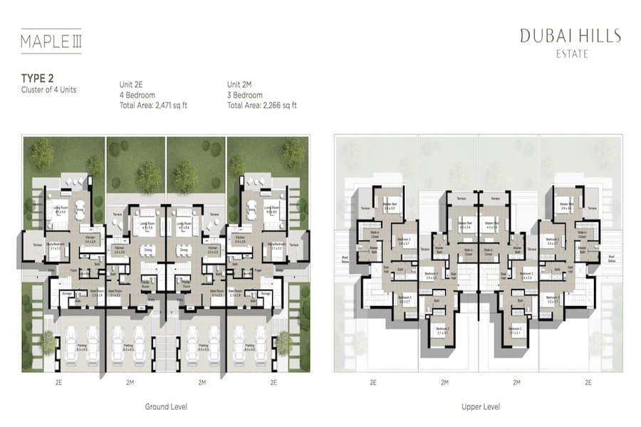 Maple 3, 4-Bed Floor Plan, type: Unit 2E - Type 2 Cluster of 4 Units