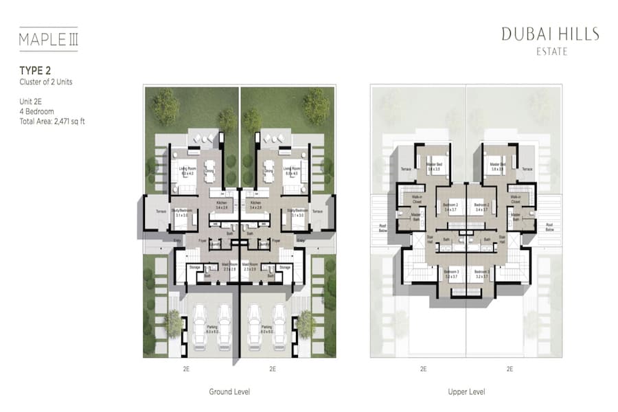 Maple 3, 4-Bed Floor Plan, type: Unit 2E - Type 2 Cluster of 2 Units