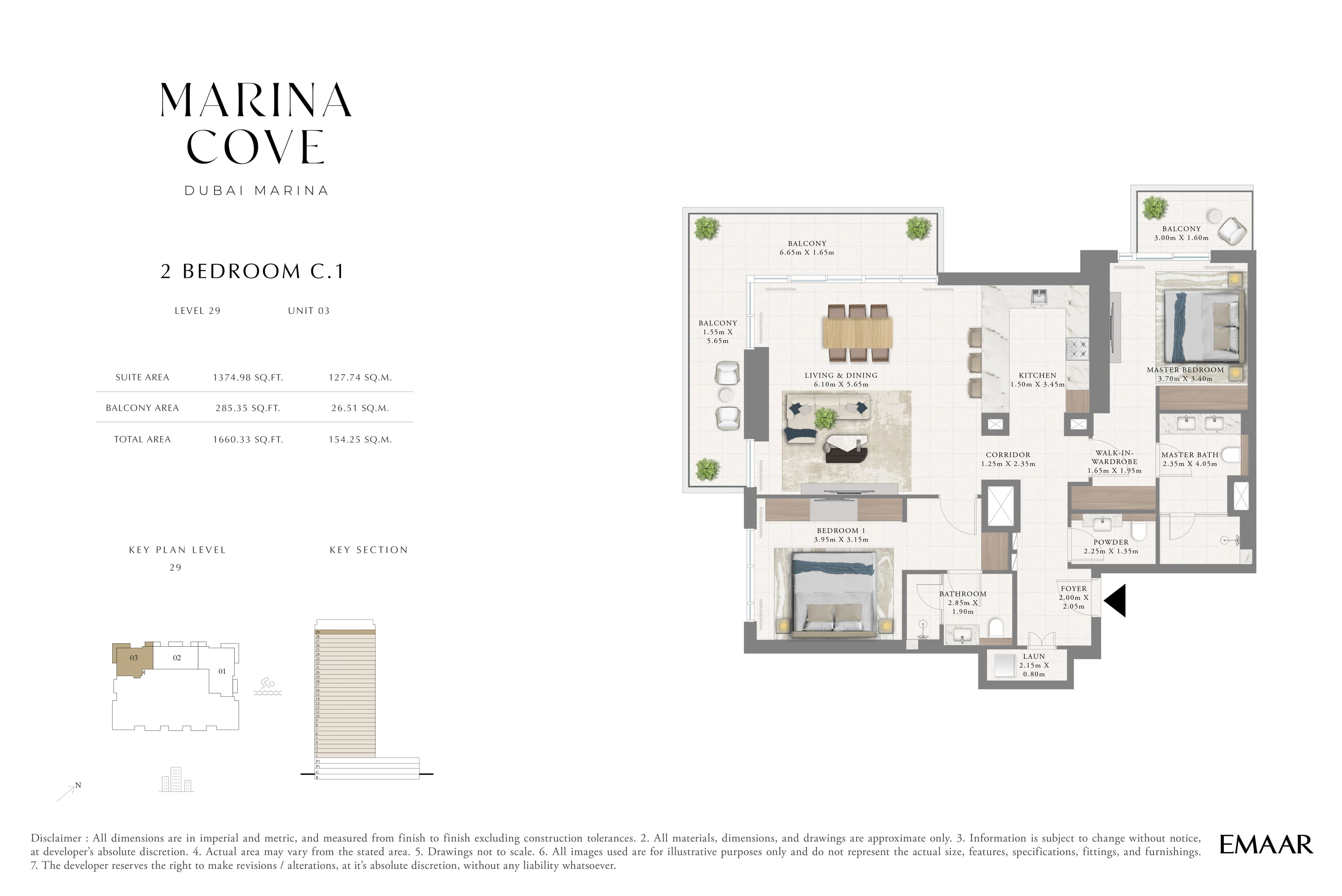 Marina Cove, 2-Bed Floor Plan, type: 2 Bed