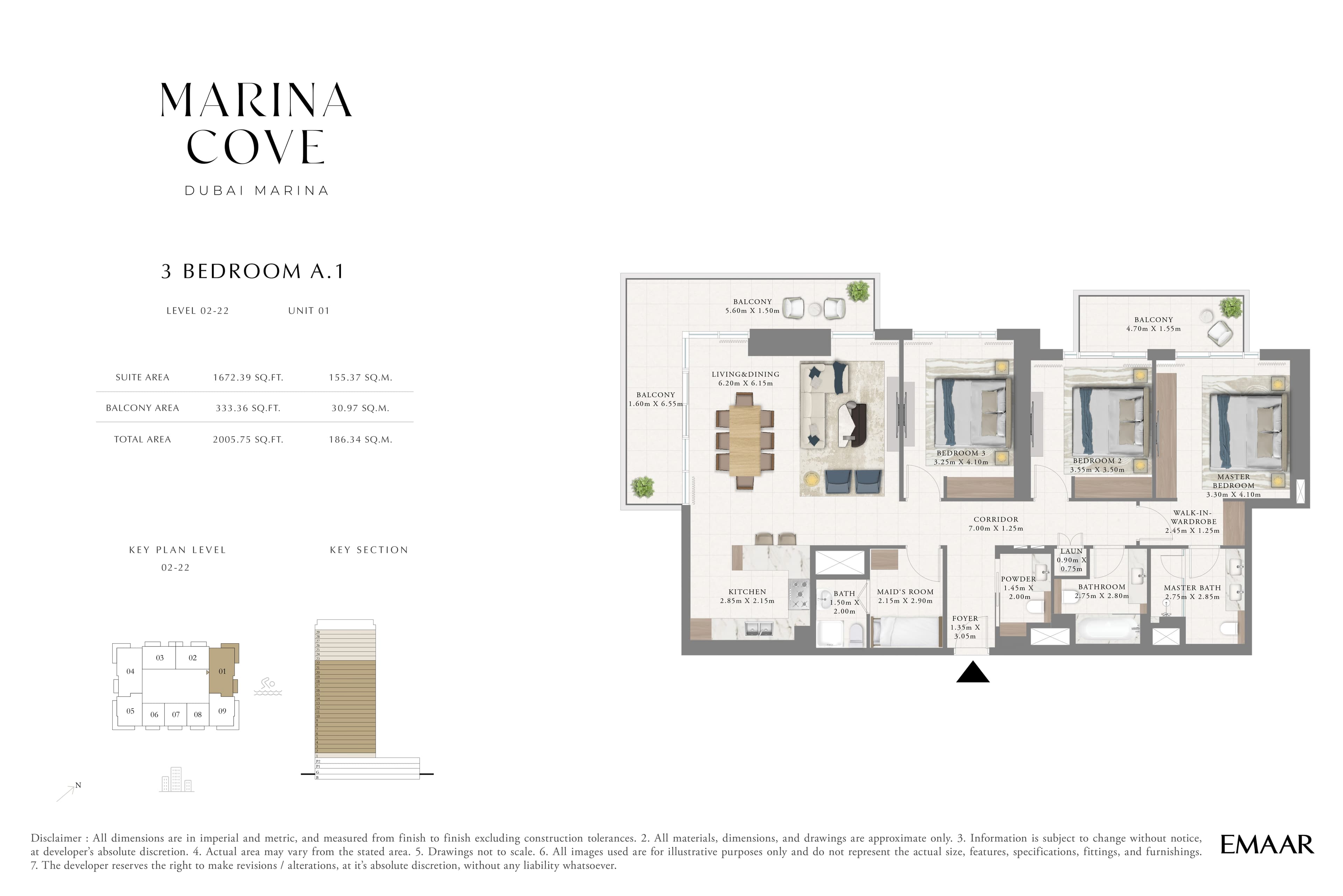Marina Cove, 3-Bed Floor Plan, type: 3 Bed