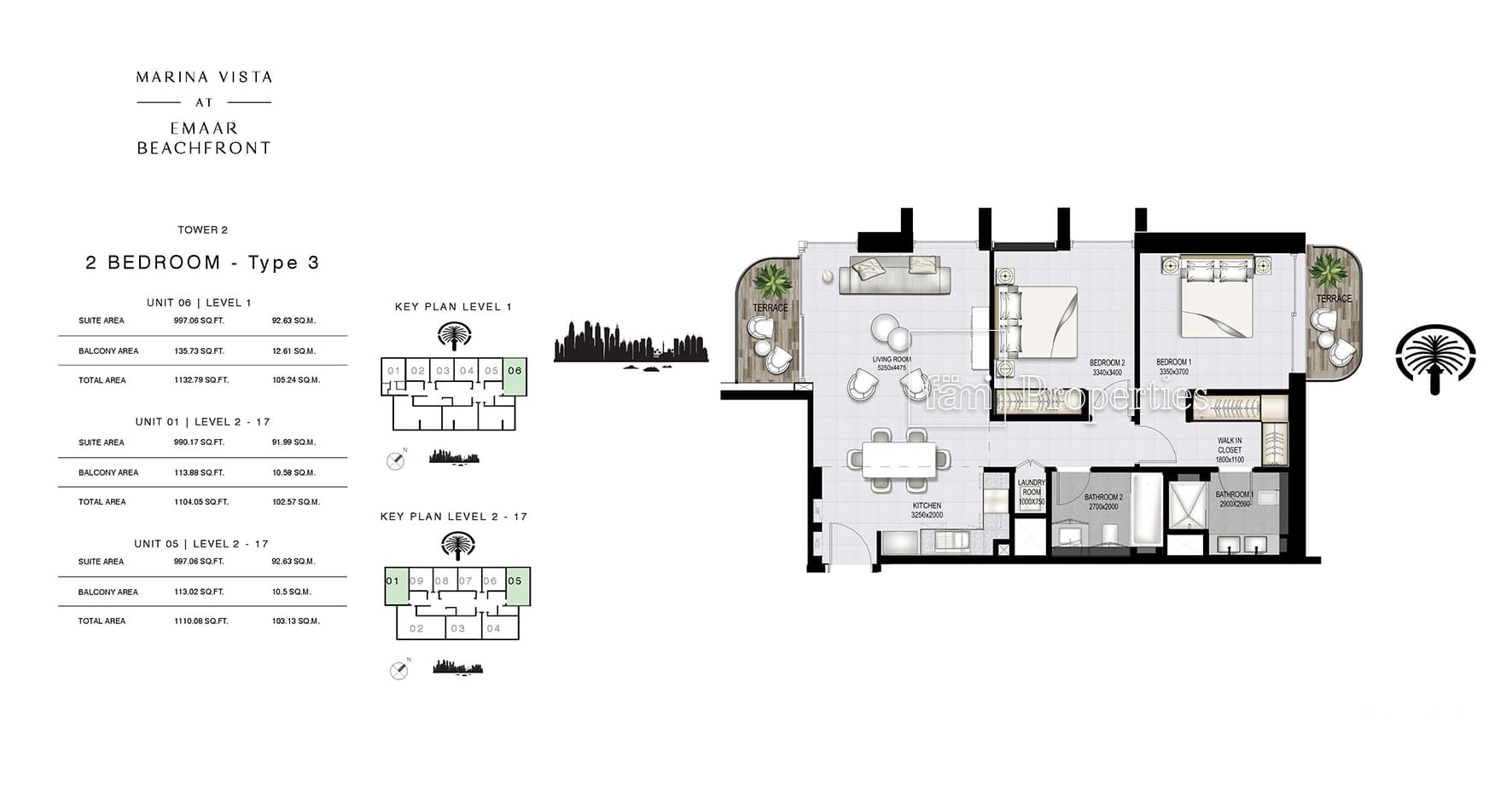 Marina Vista Tower 2, 2-Bed Floor Plan, type: