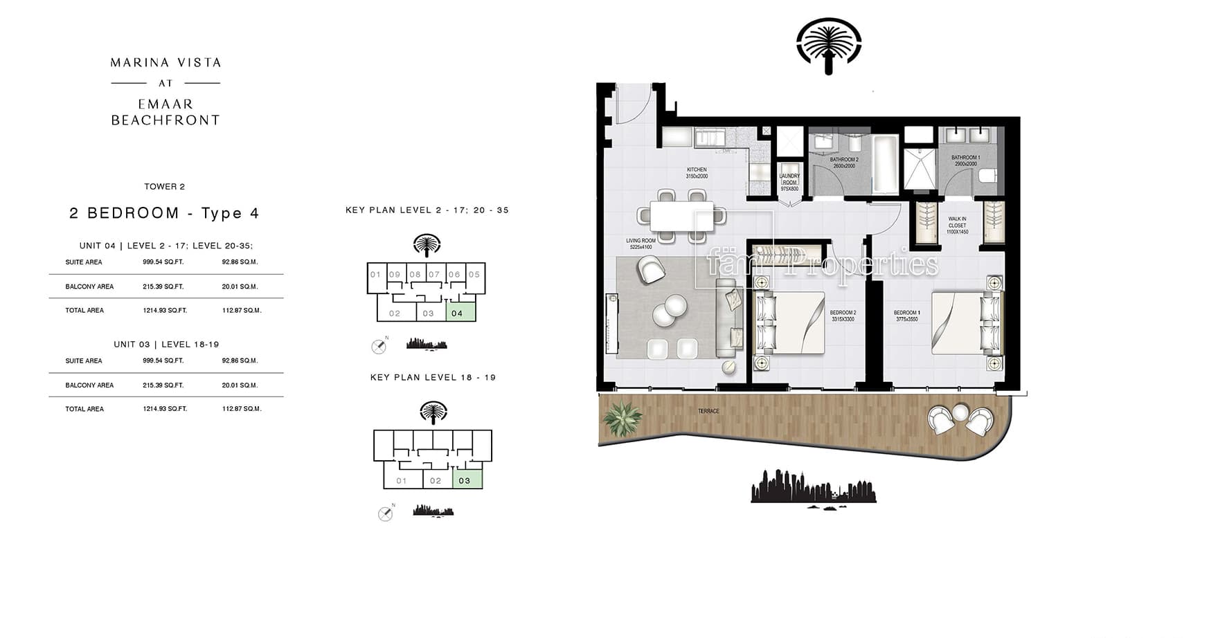 Marina Vista Tower 2, 2-Bed Floor Plan, type: