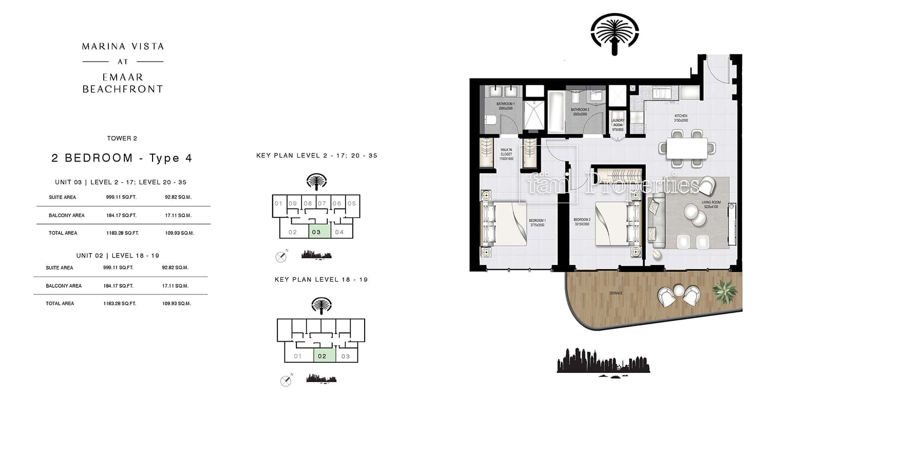 Marina Vista Tower 2, 2-Bed Floor Plan, type: