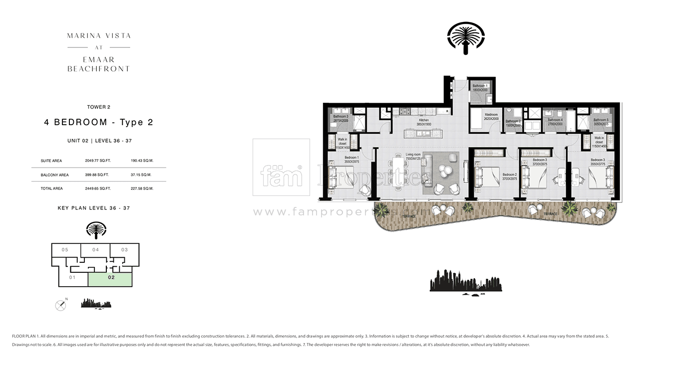 Marina Vista Tower 2, 4-Bed Floor Plan, type: