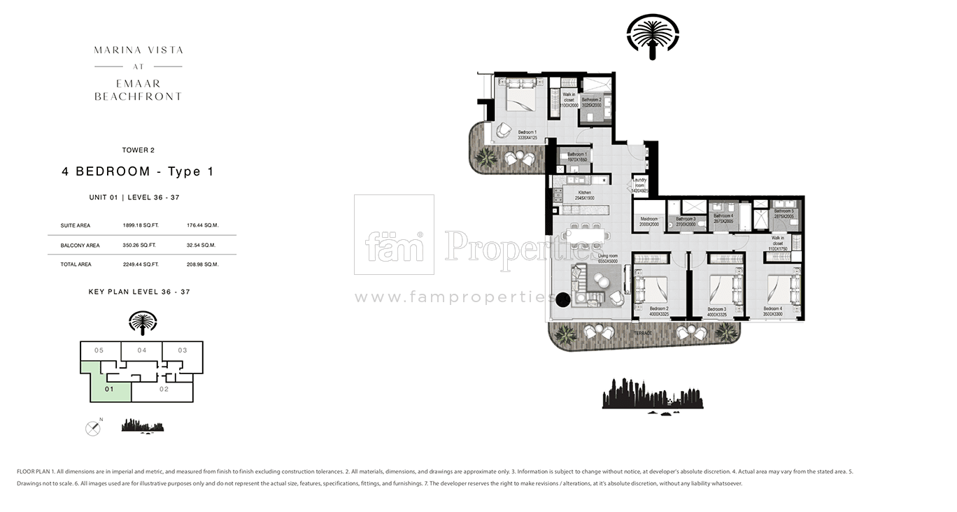 Marina Vista Tower 2, 4-Bed Floor Plan, type: