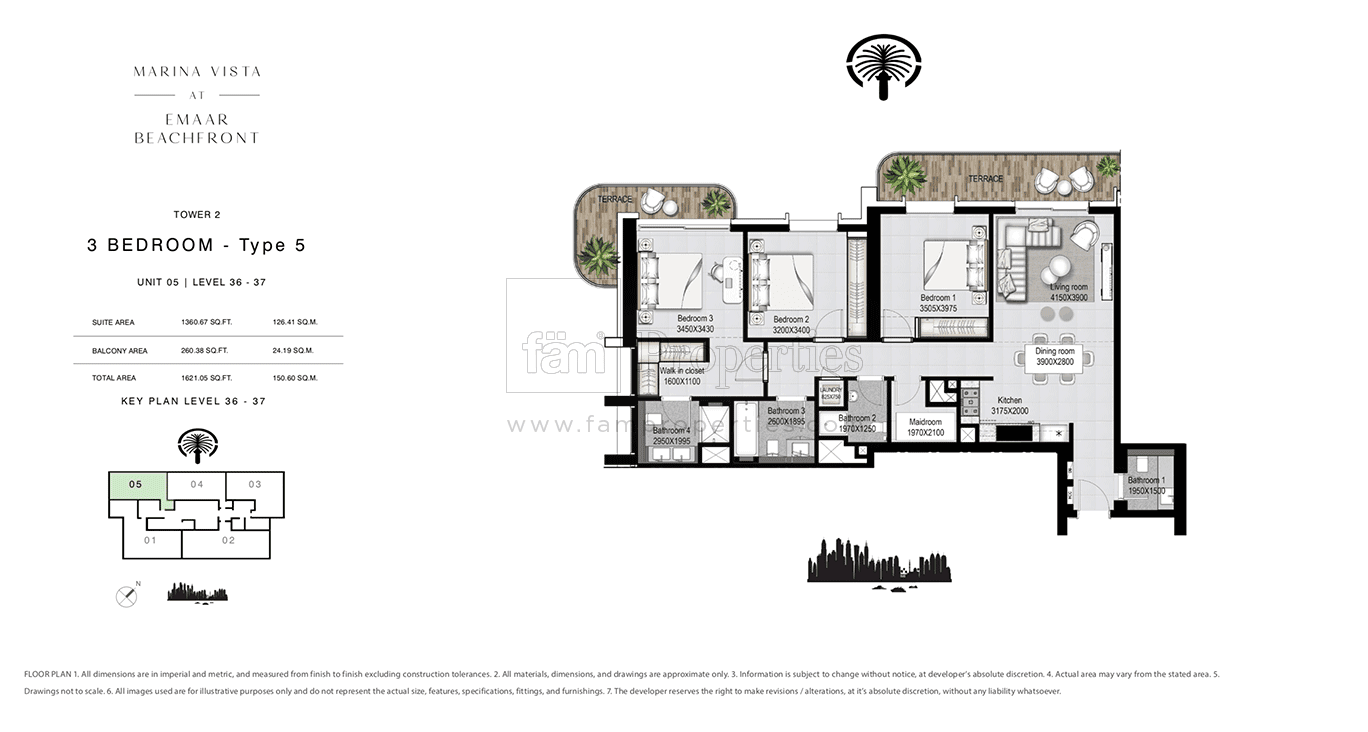 Marina Vista Tower 2, 3-Bed Floor Plan, type: