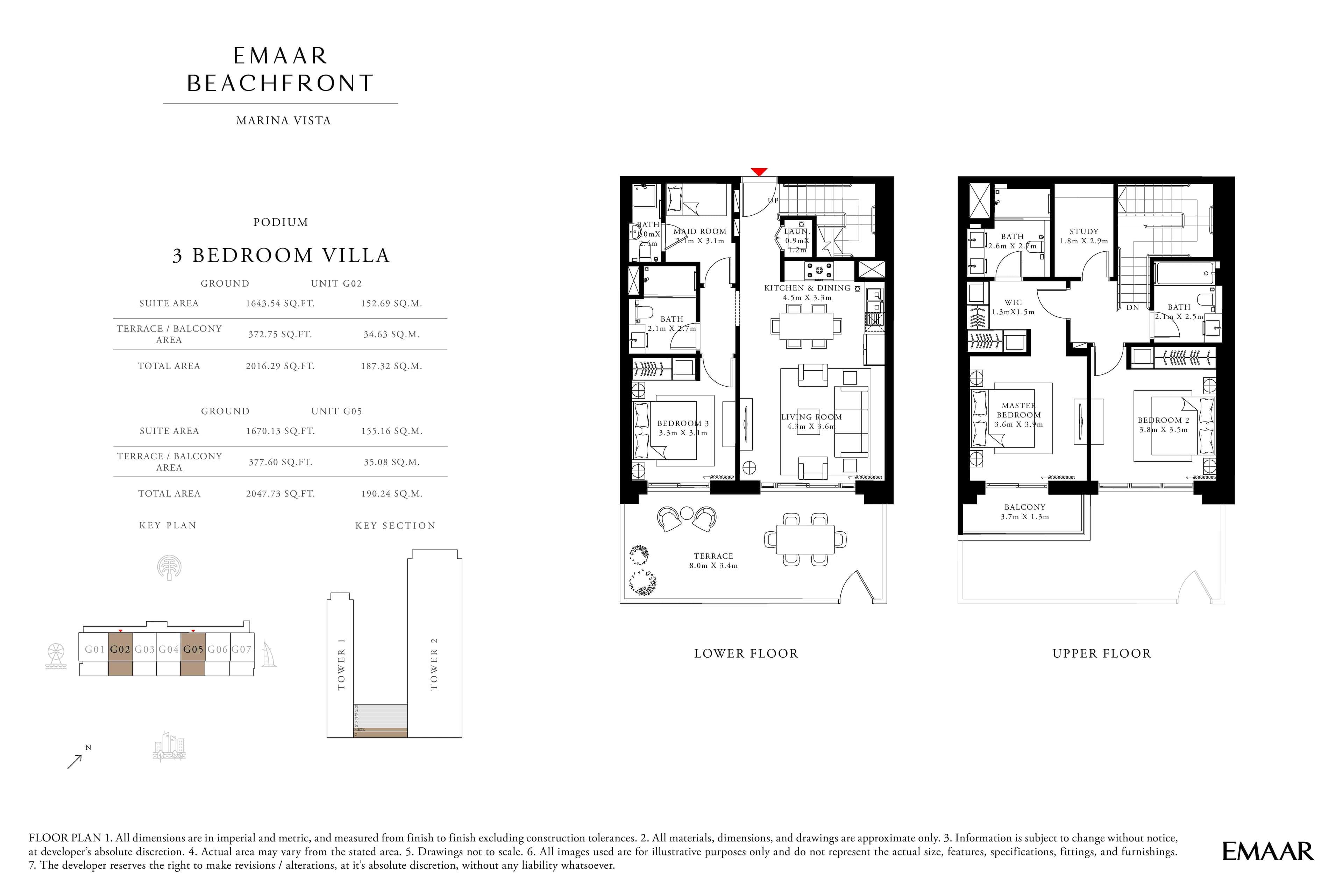 Marina Vista Villas, 3-Bed Floor Plan, type: 3 Bedroom