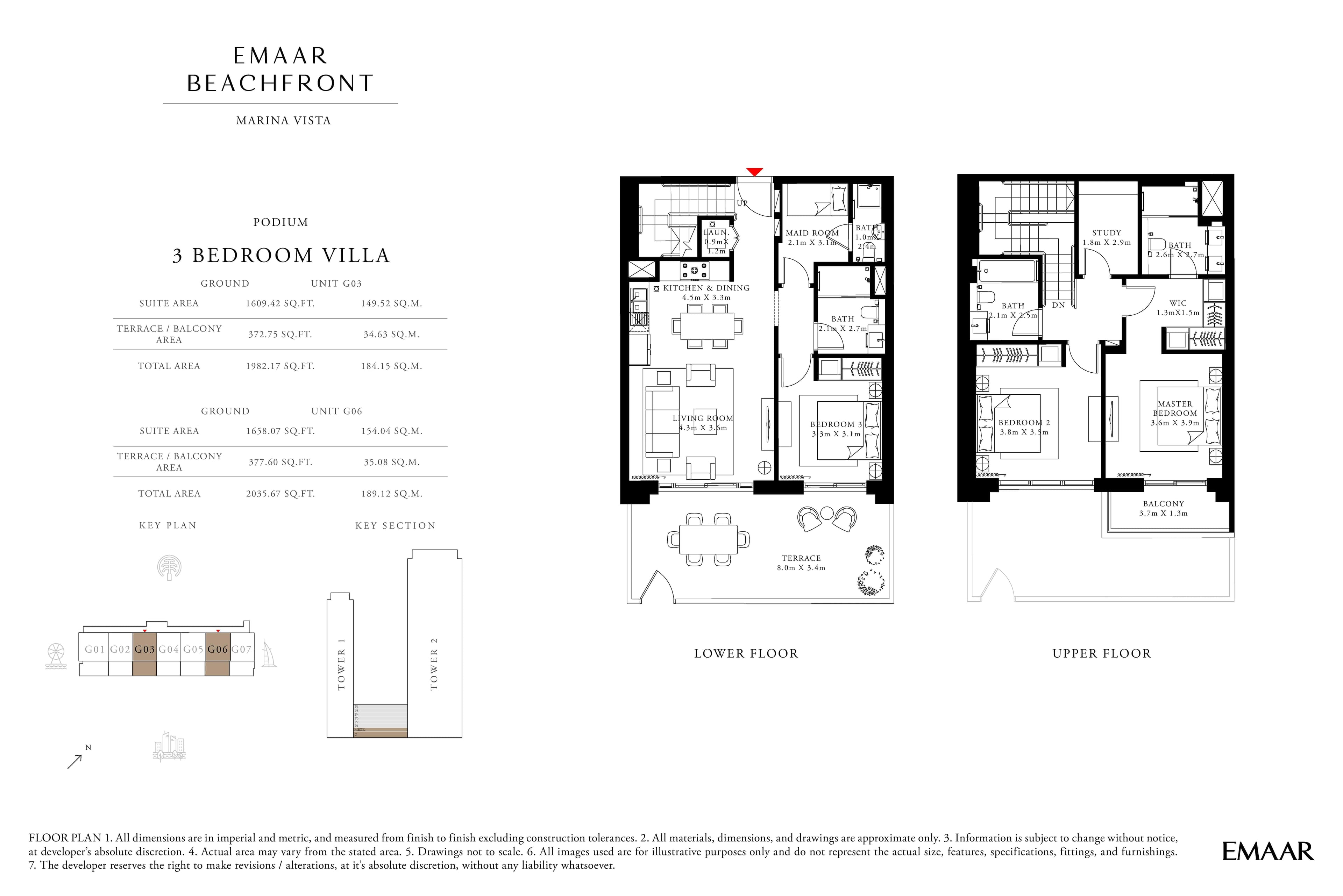 Marina Vista Villas, 3-Bed Floor Plan, type: 3 Bedroom