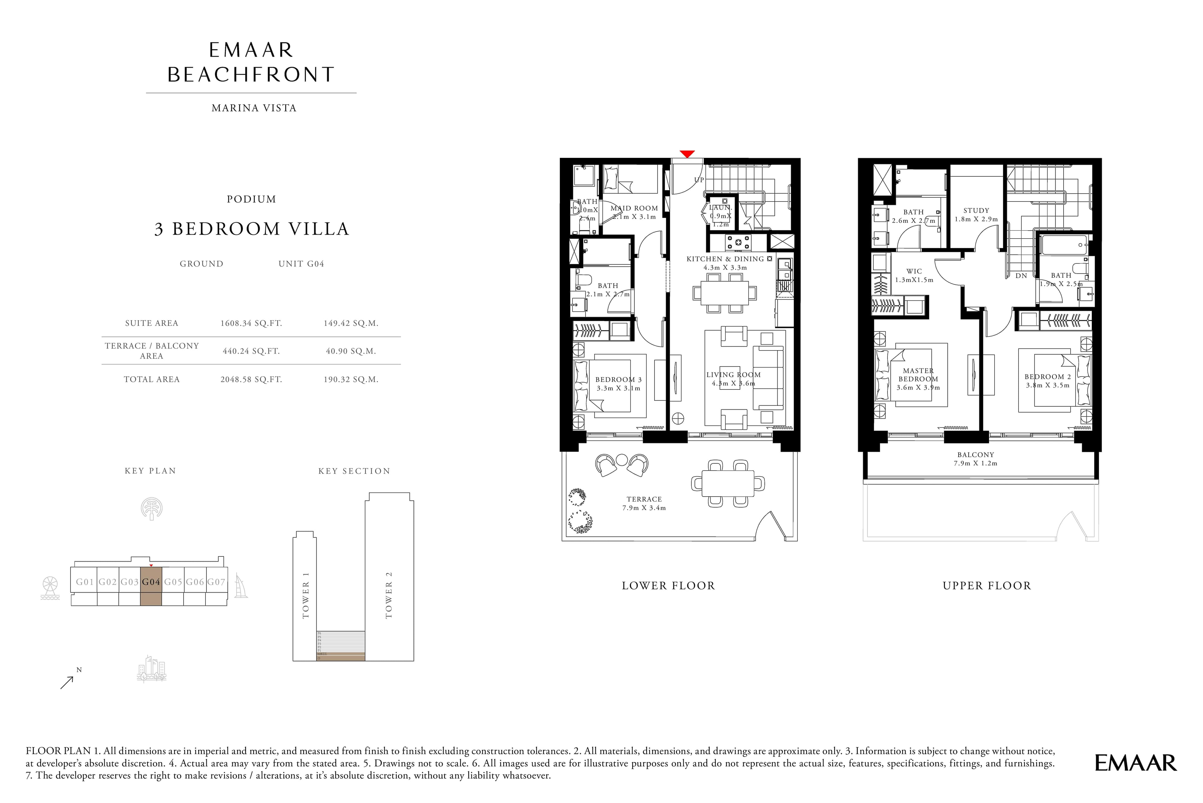 Marina Vista Villas, 3-Bed Floor Plan, type: 3 Bedroom