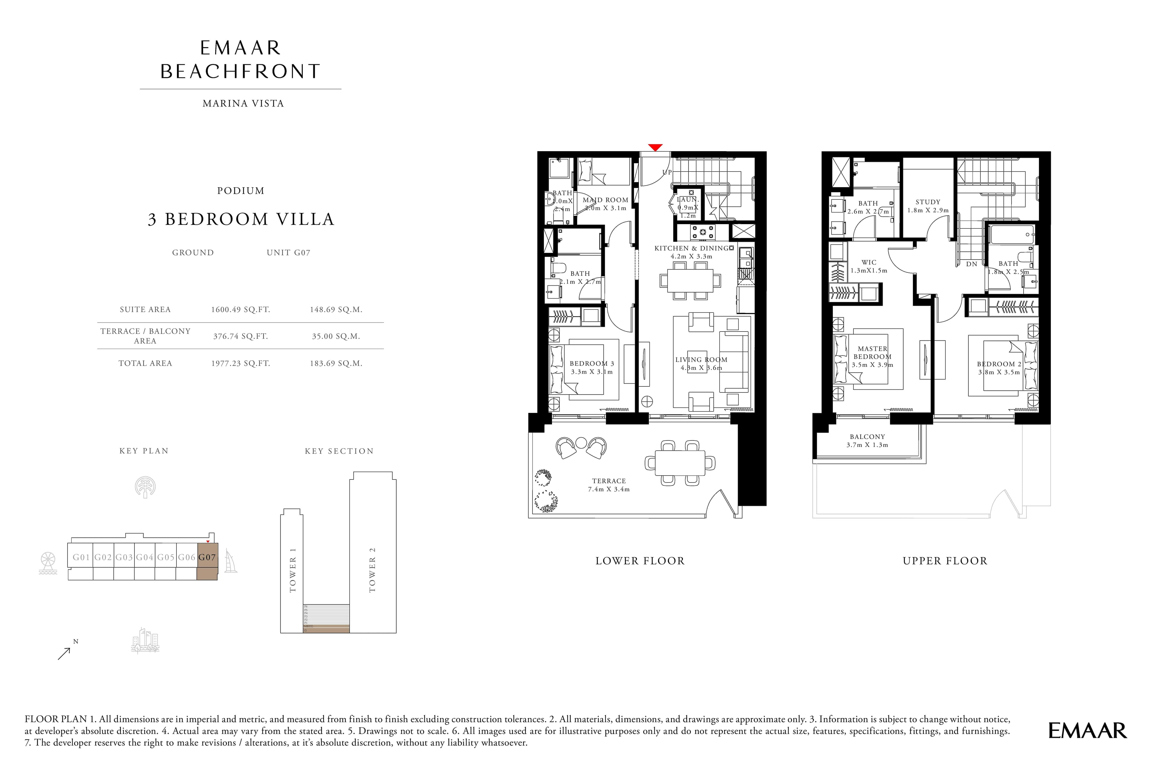 Marina Vista Villas, 3-Bed Floor Plan, type: 3 Bedroom