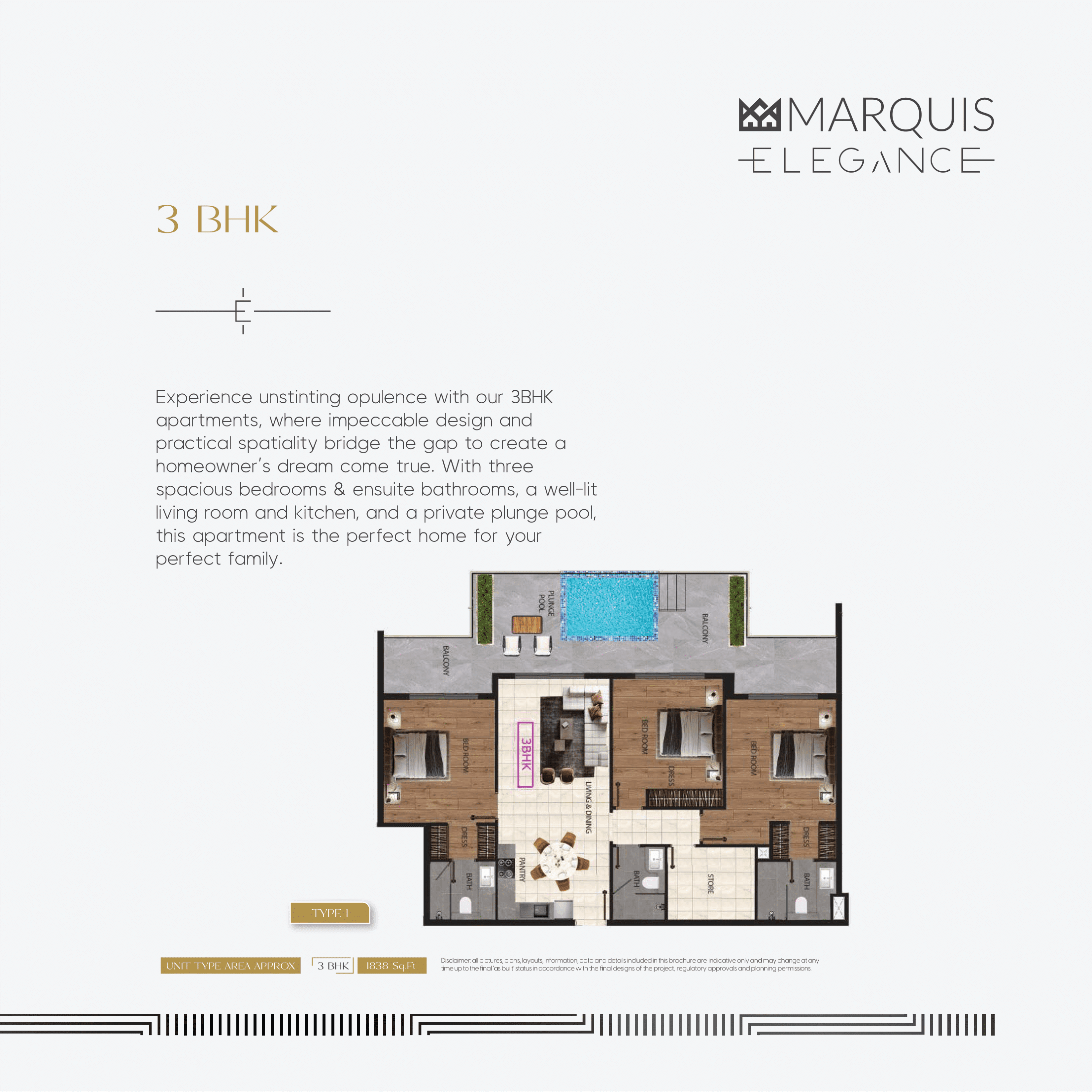 Marquis Elegance, 3-Bed Floor Plan, type: