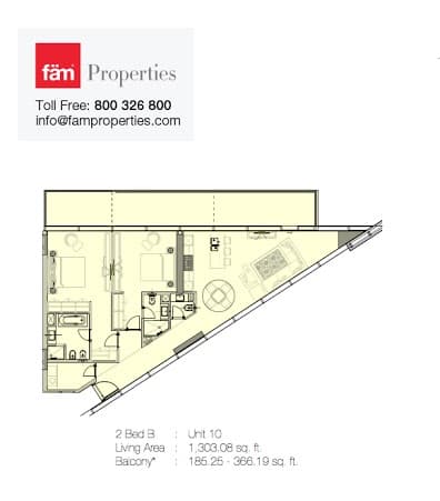 Marquise Square, 2-Bed Floor Plan, type: 2 Bed B - Unit 10