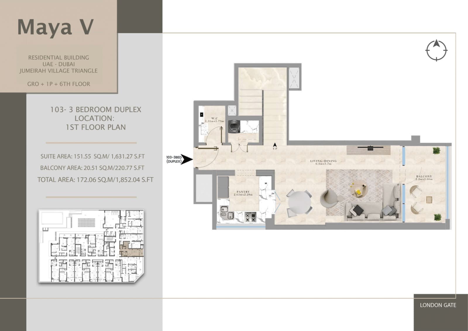 Maya V, 3-Bed Floor Plan, type: