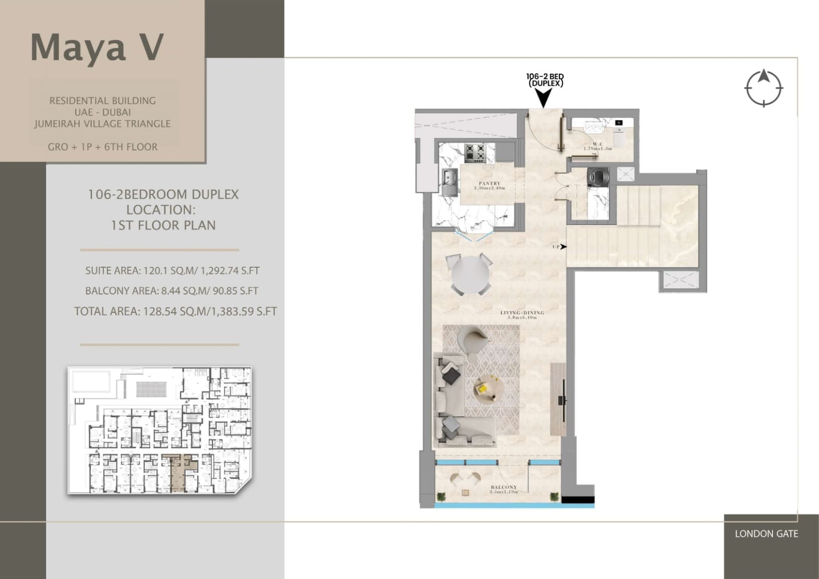 Maya V, 2-Bed Floor Plan, type: