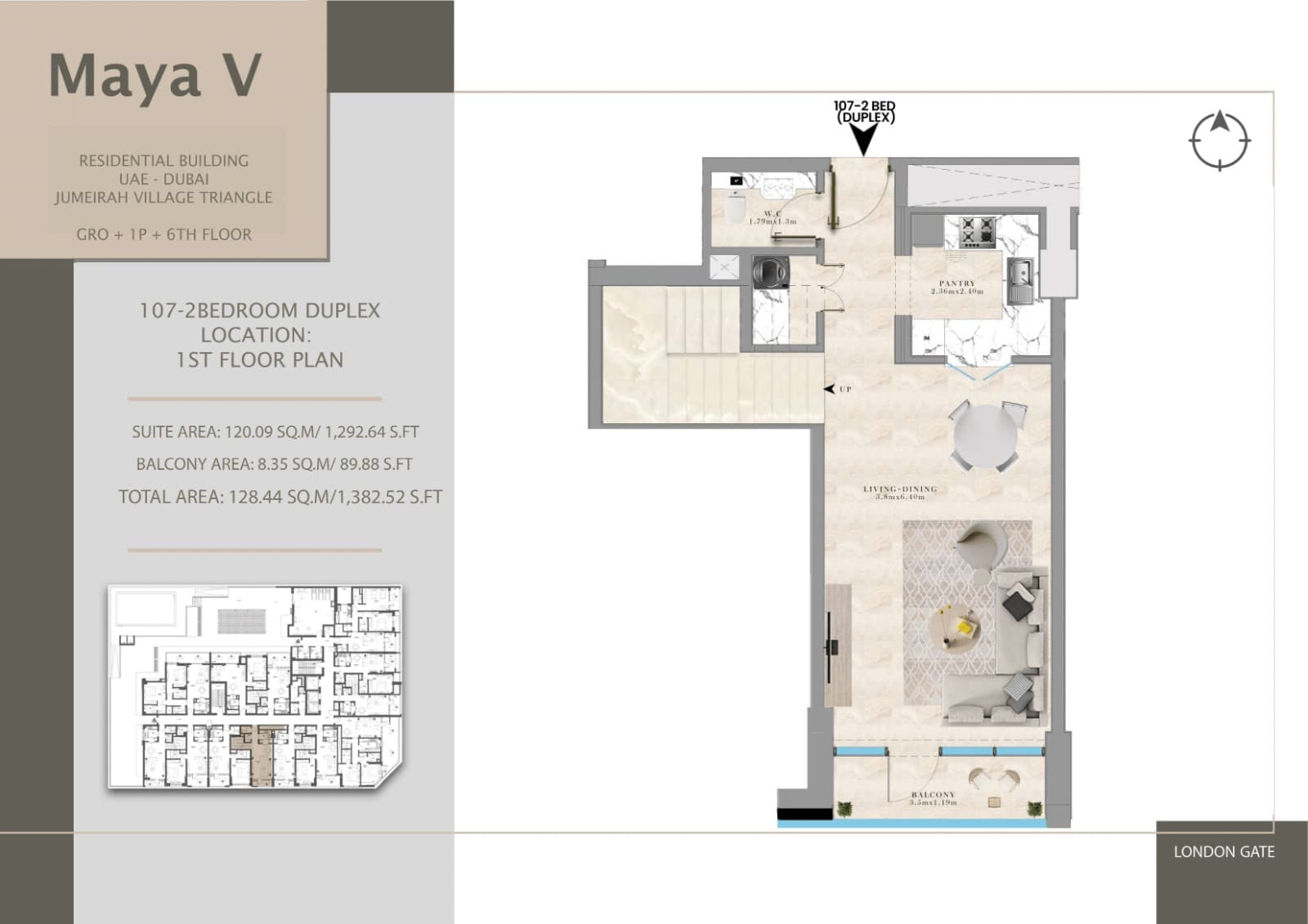 Maya V, 2-Bed Floor Plan, type: