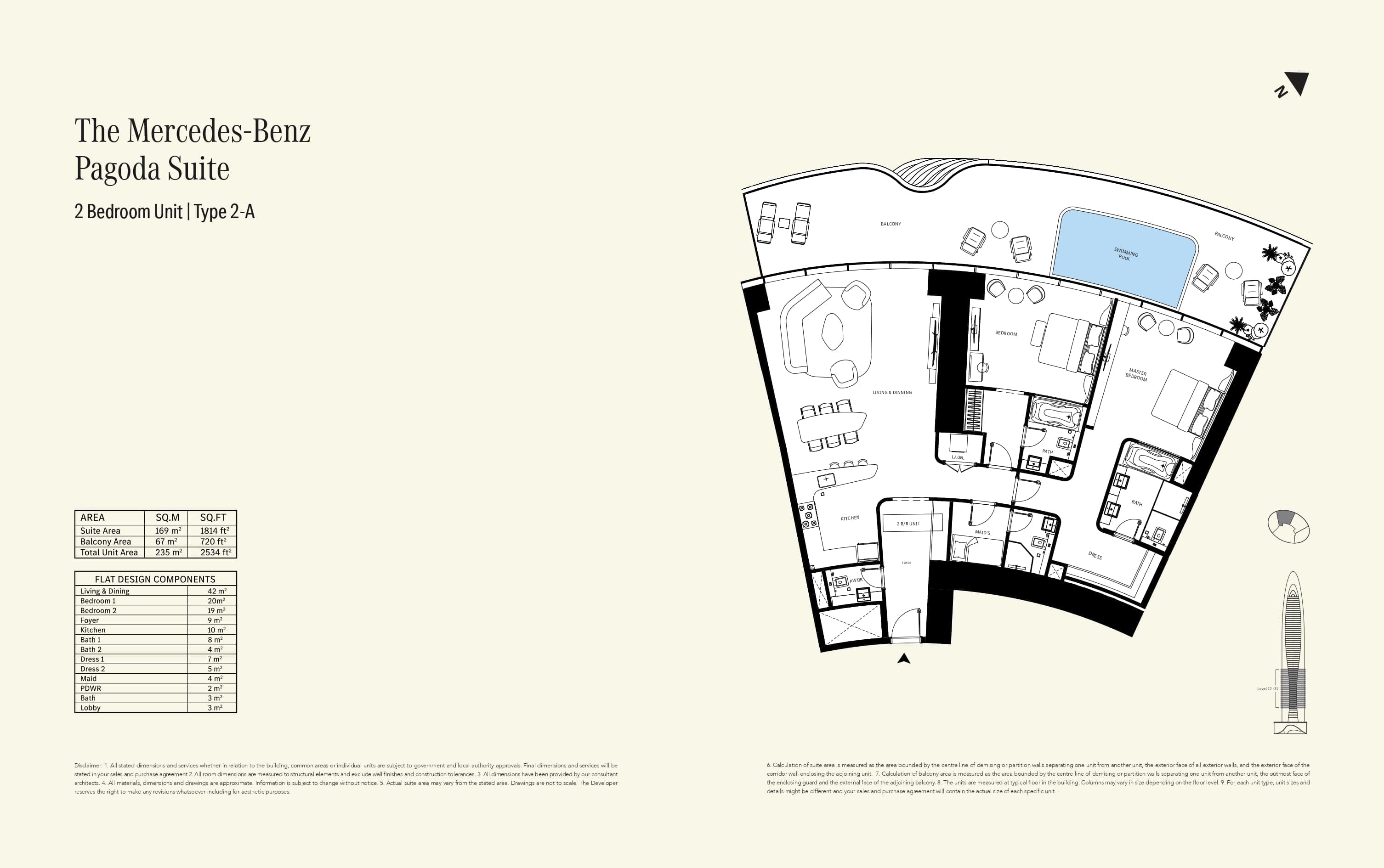 Mercedes-Benz Places, 2-Bed Floor Plan, type: Type 2-A