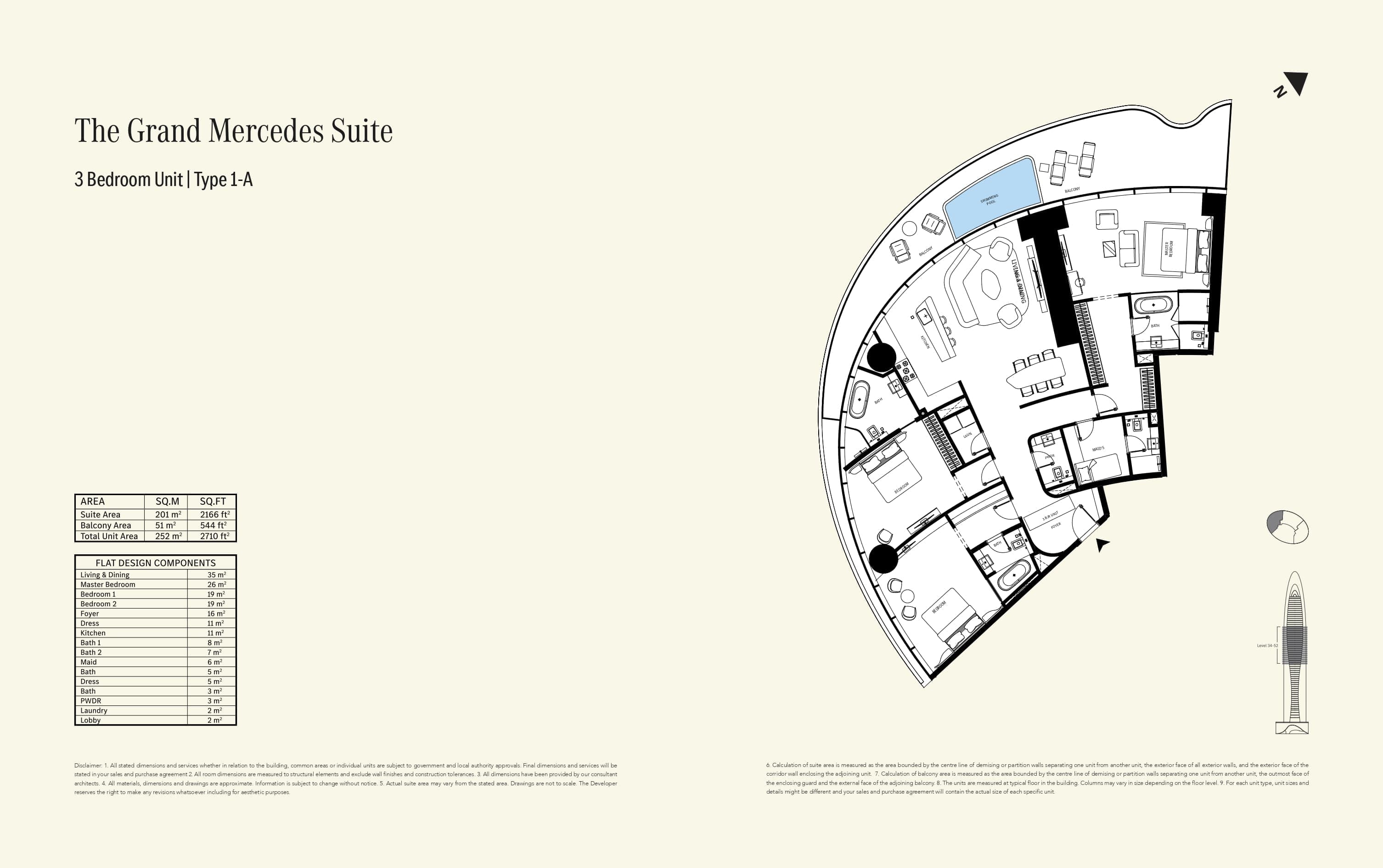 Mercedes-Benz Places, 3-Bed Floor Plan, type: Type 1- A