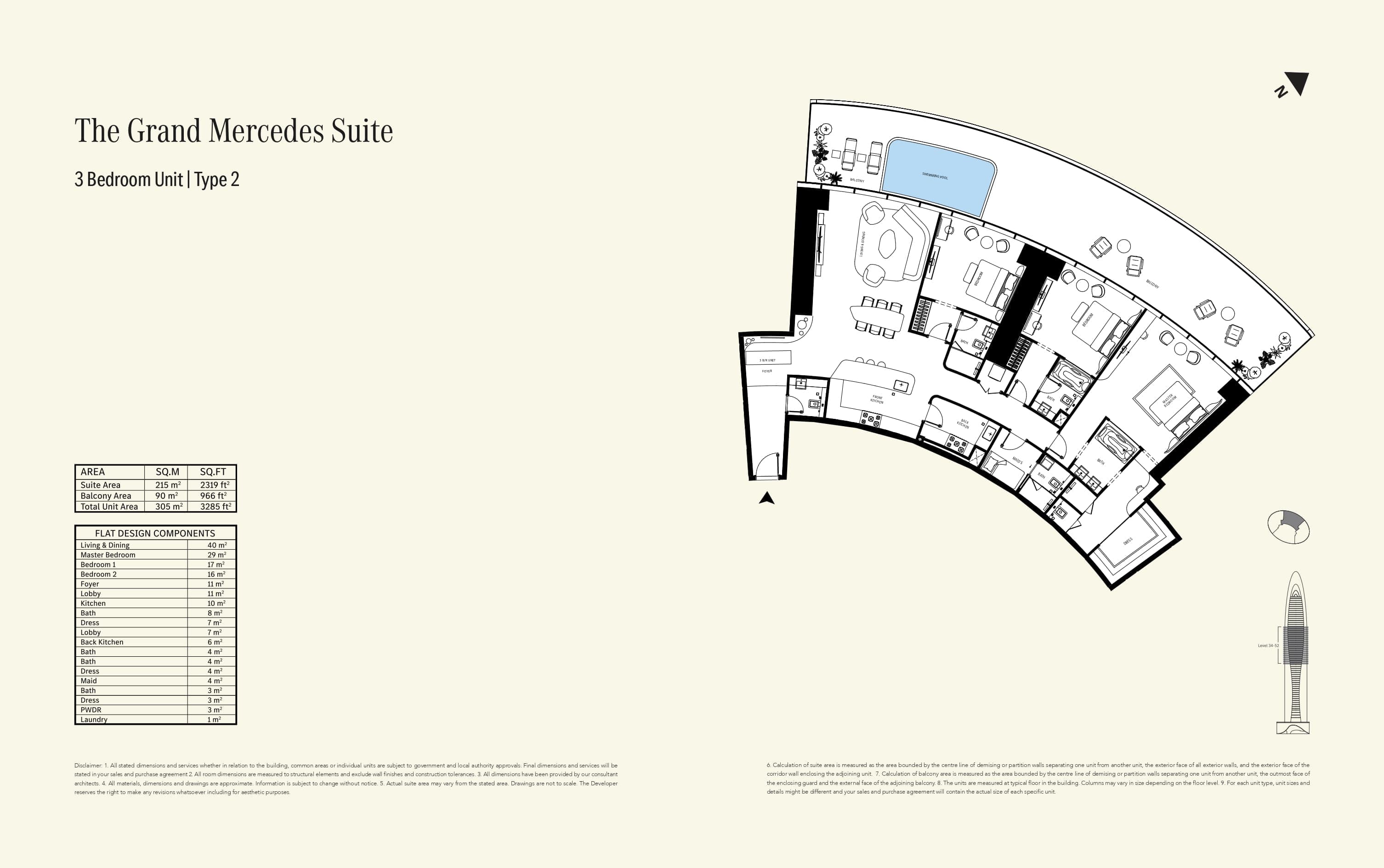 Mercedes-Benz Places, 3-Bed Floor Plan, type: Type 2
