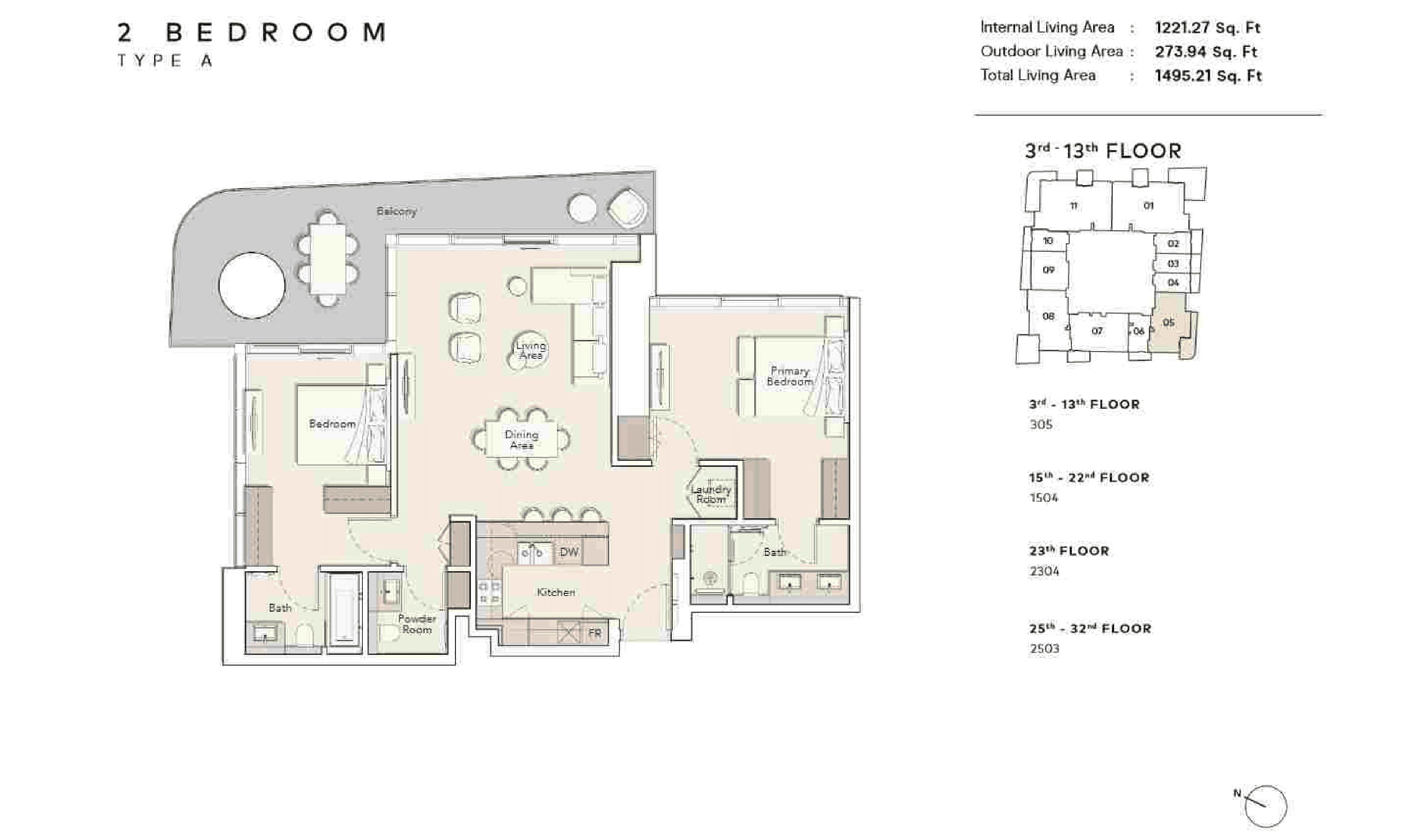 Mercer House, 2-Bed Floor Plan, type: