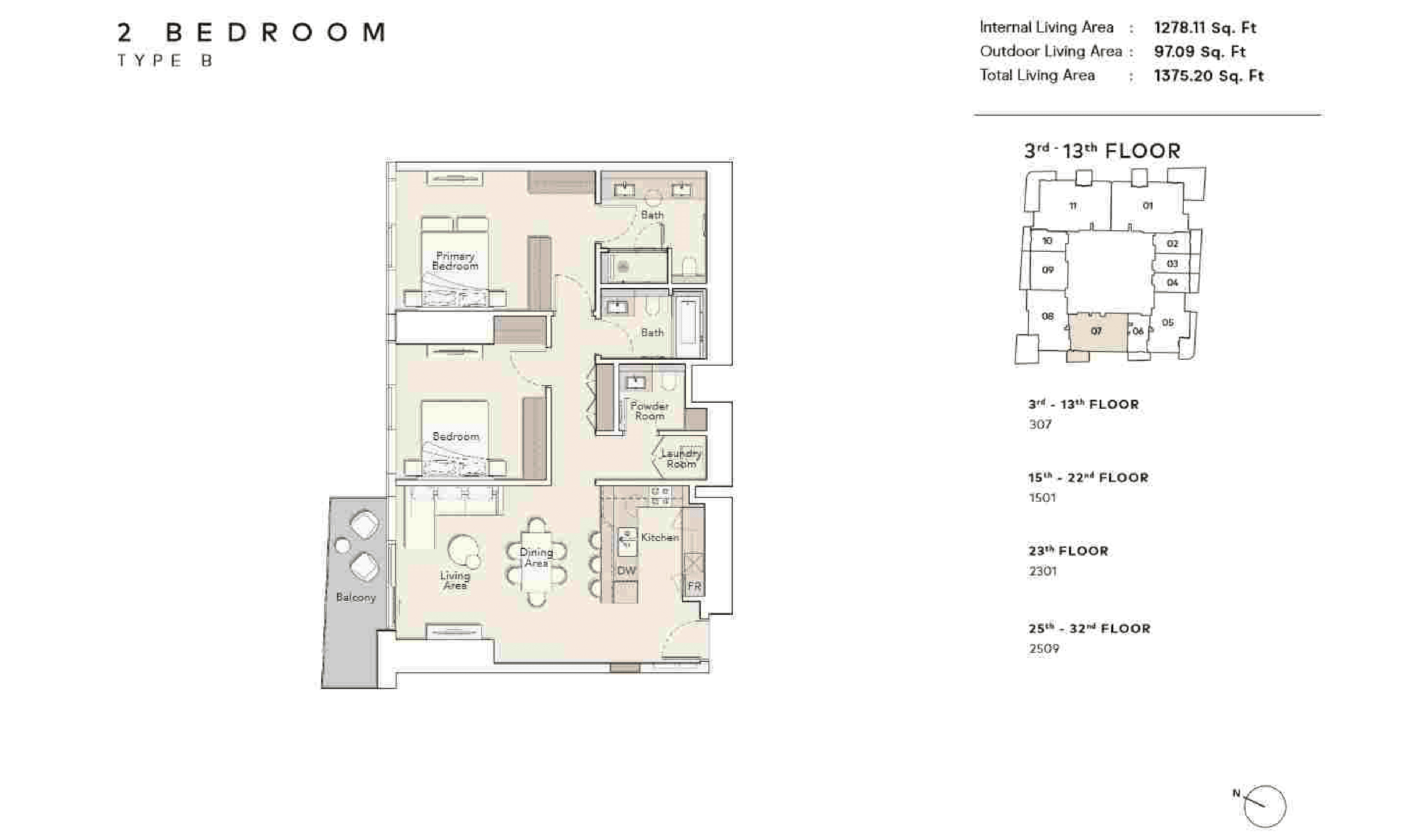 Mercer House, 2-Bed Floor Plan, type:
