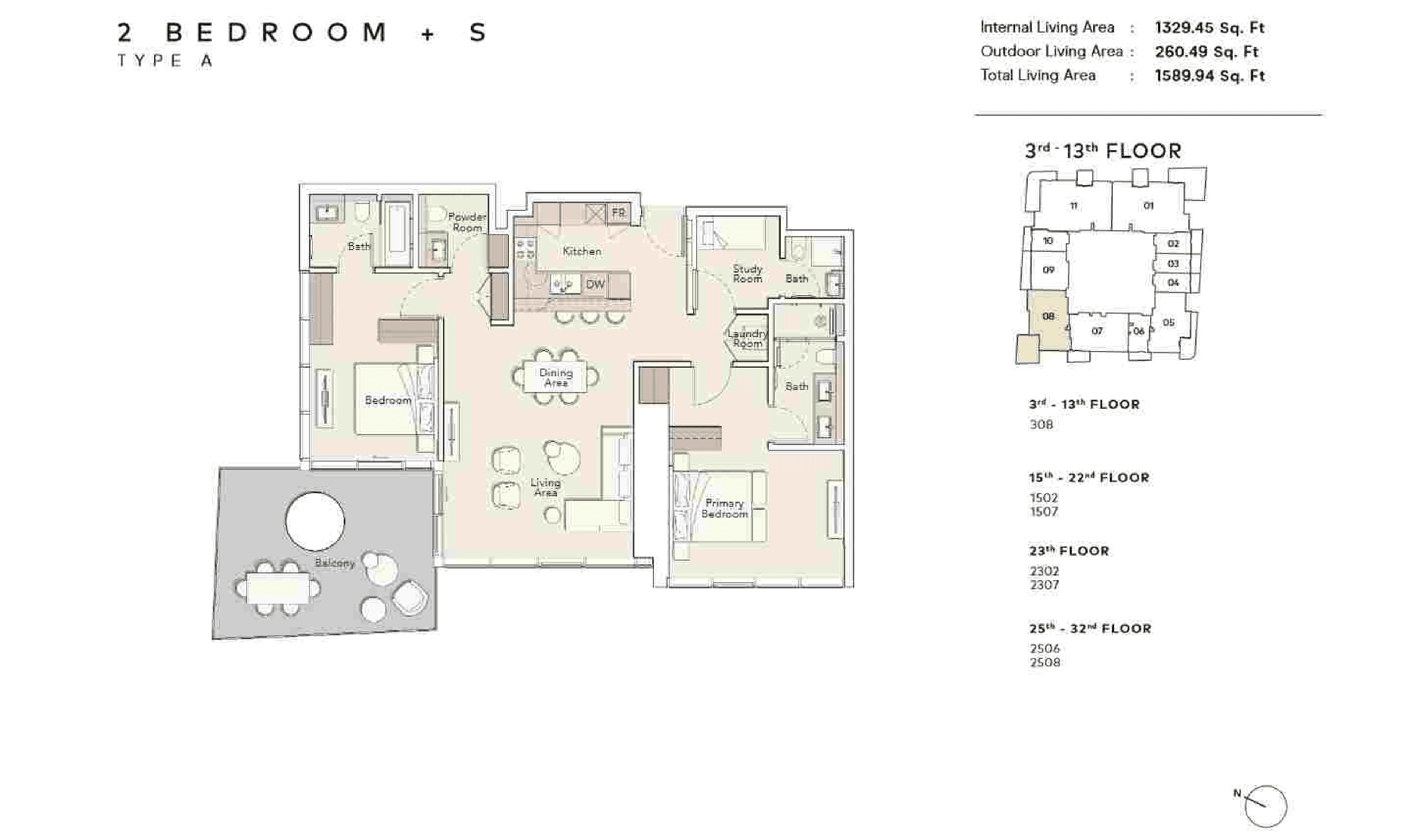 Mercer House, 2-Bed Floor Plan, type: