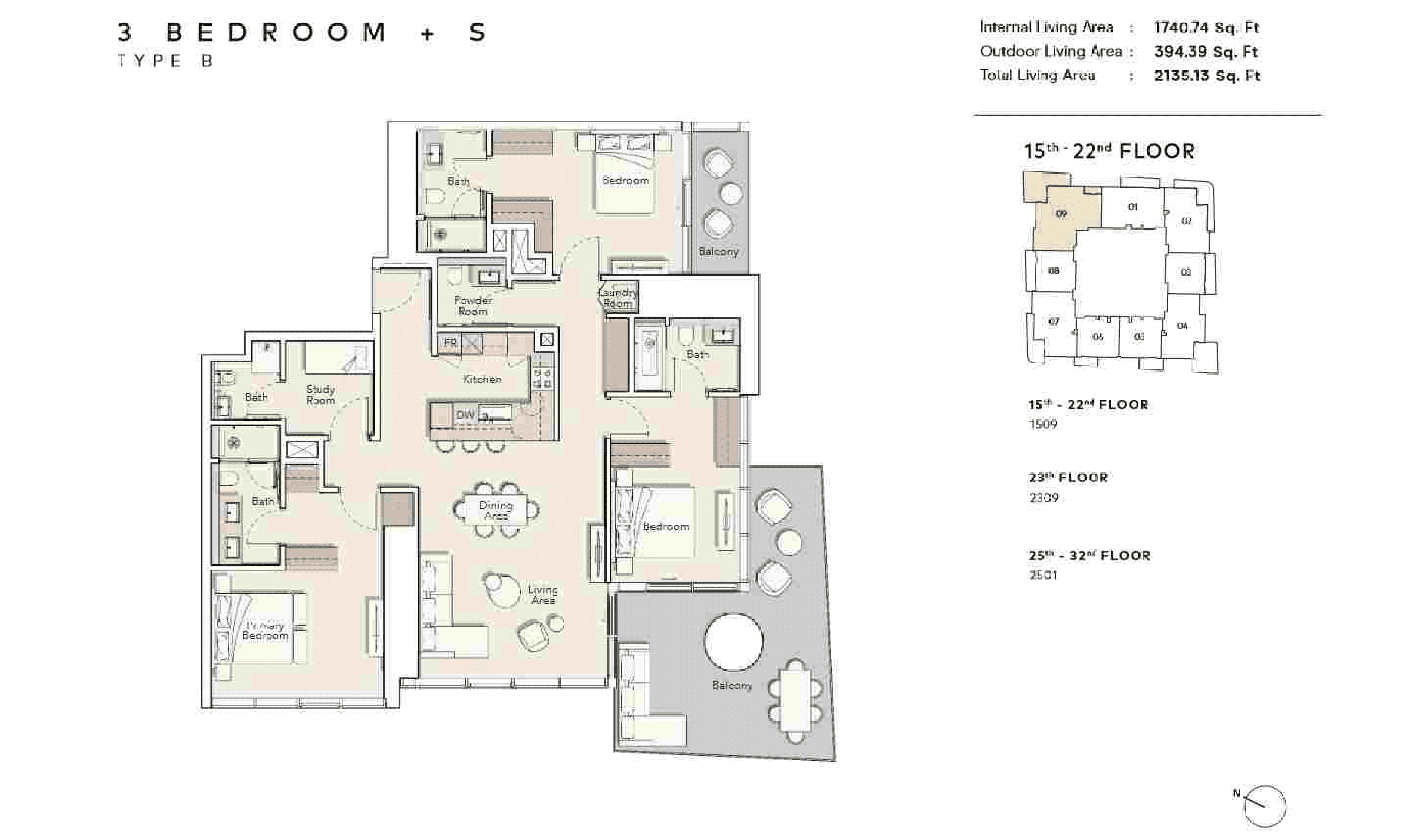 Mercer House, 3-Bed Floor Plan, type: