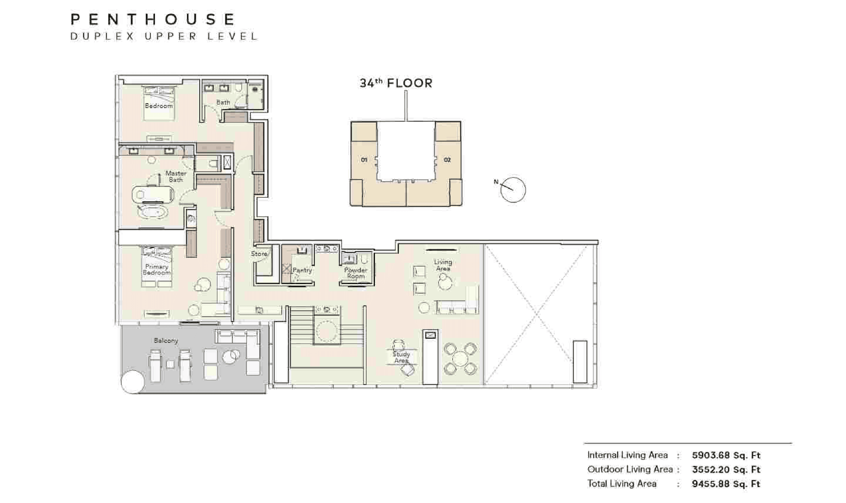 Mercer House, 2-Bed Floor Plan, type: