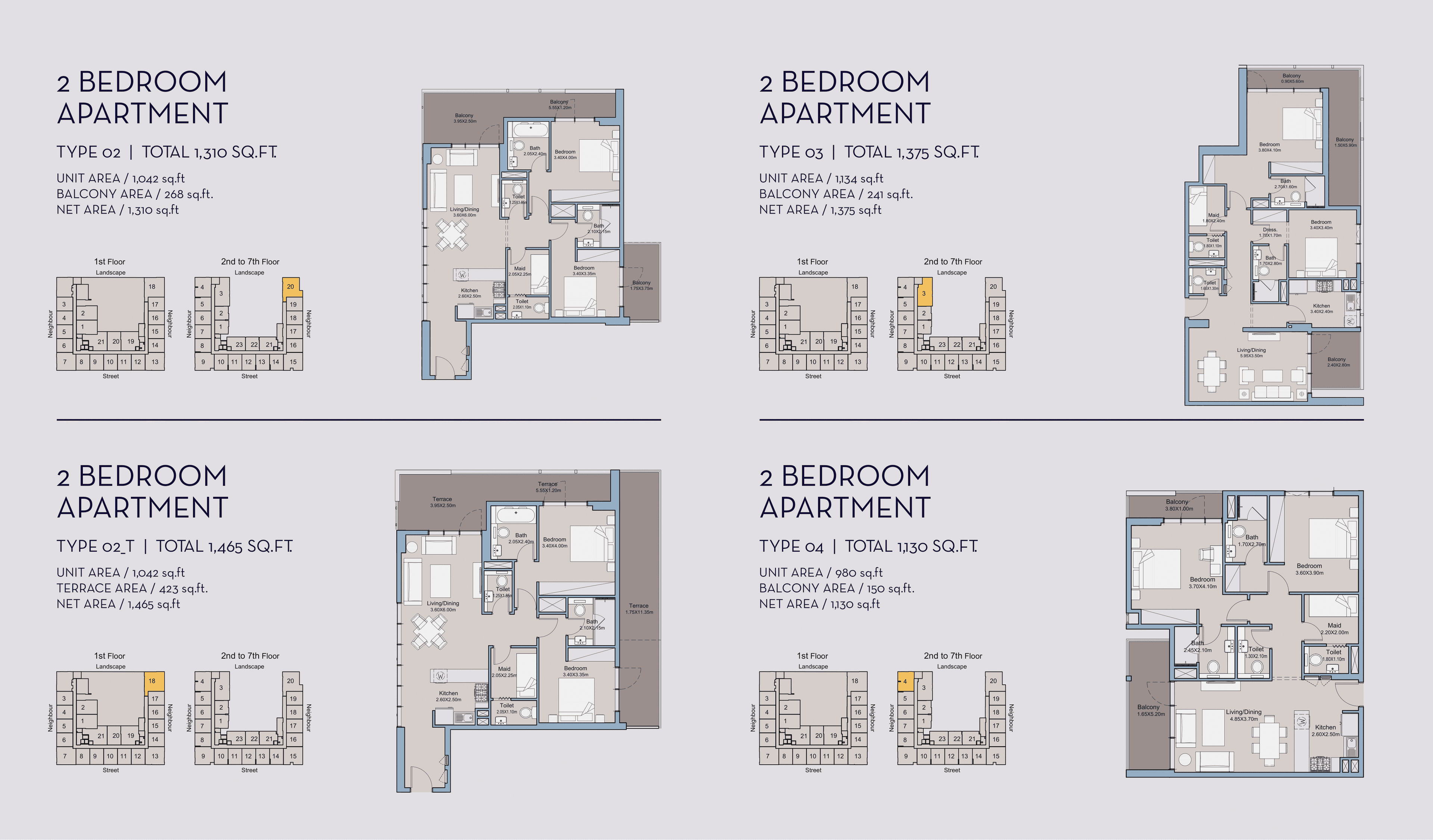 Millennium Talia Residences (not in use), 2-Bed Floor Plan, type: