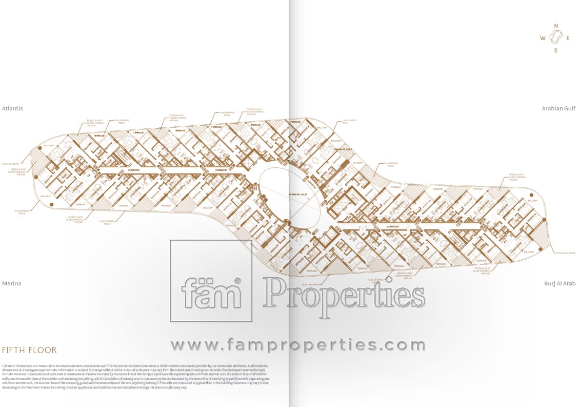 Azizi Mina, -Bed Floor Plan, type: Fifth Floor