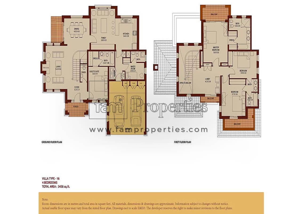 Mirador, 4-Bed Floor Plan, type: 4 Bedroom - Villa type16