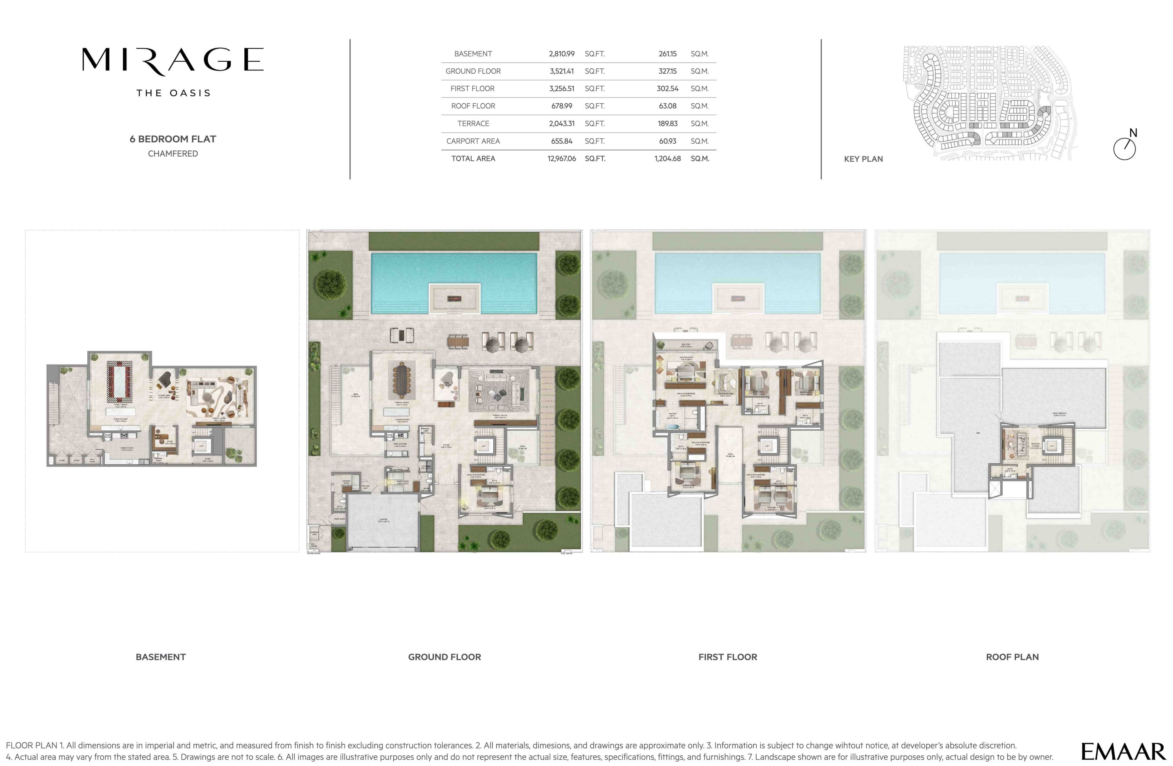The Oasis - Mirage, 6-Bed Floor Plan, type: 6BR - Flat - Chamfered
