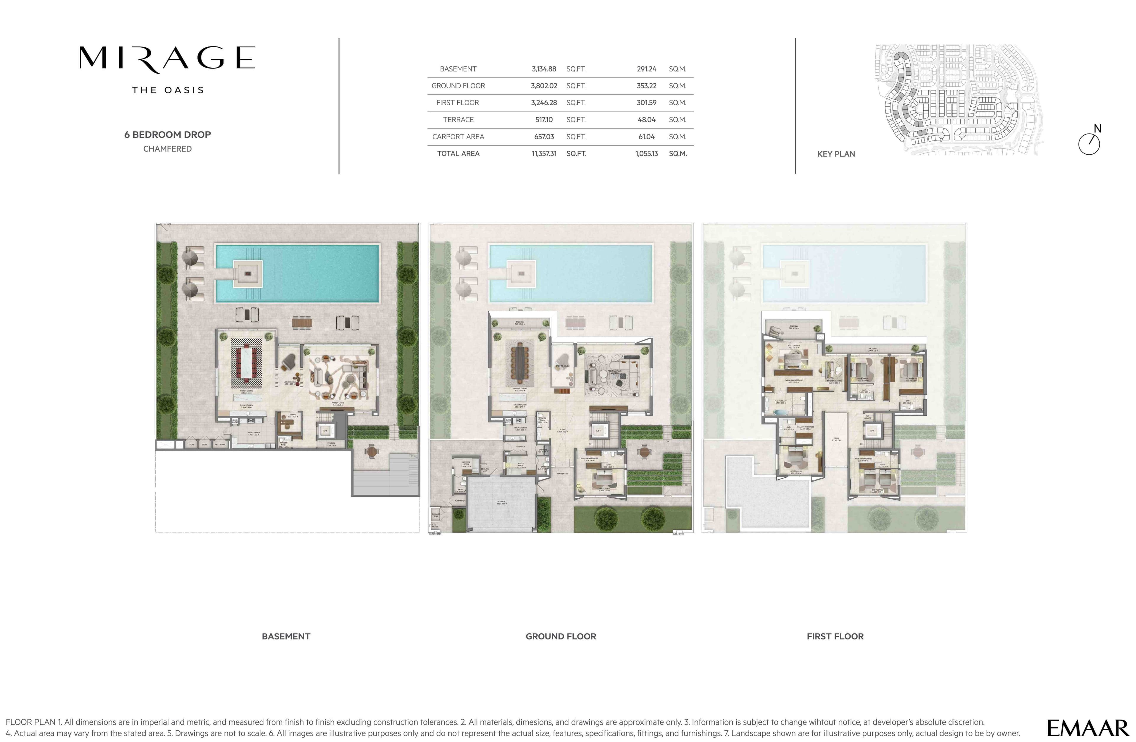 The Oasis - Mirage, 6-Bed Floor Plan, type: 6BR - Drop - Chamfered