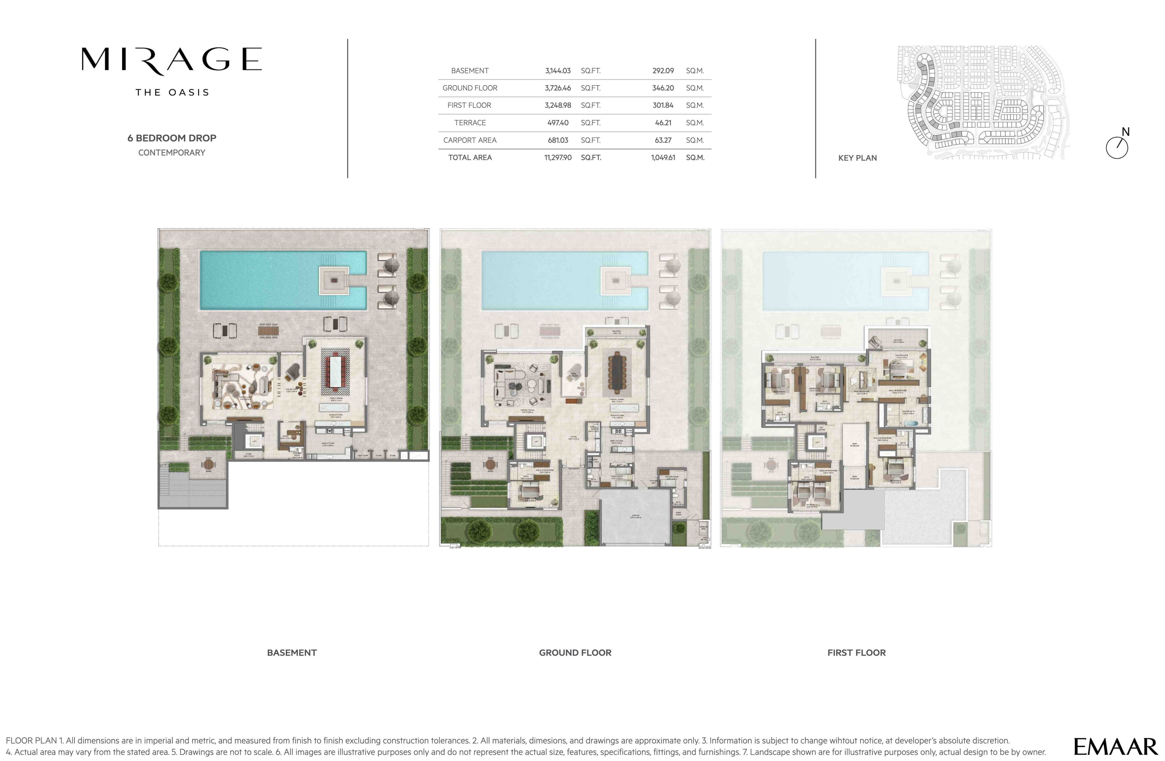 The Oasis - Mirage, 6-Bed Floor Plan, type: 6BR - Drop - Contemporary
