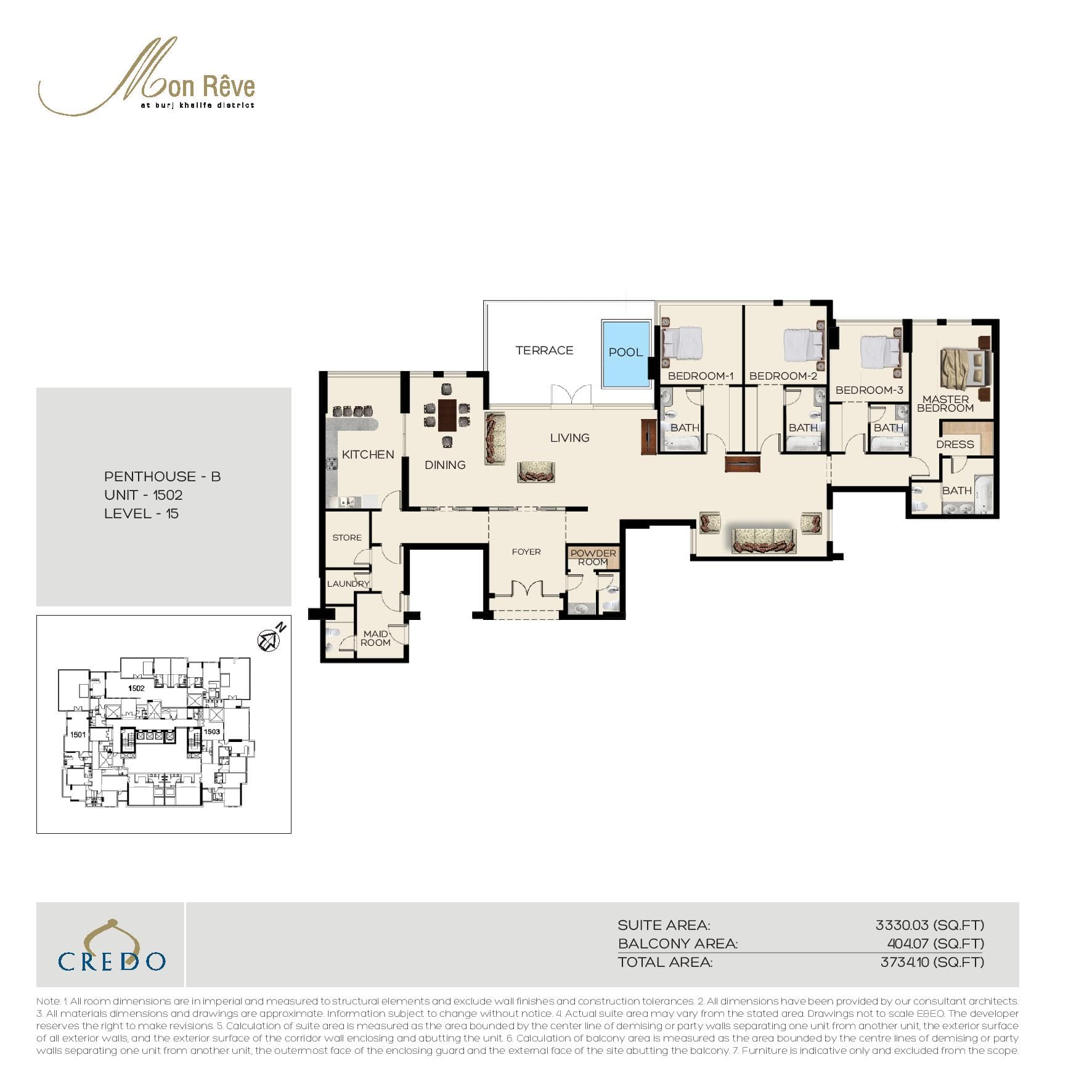 Mon Reve, 4-Bed Floor Plan, type: 4 Bedroom