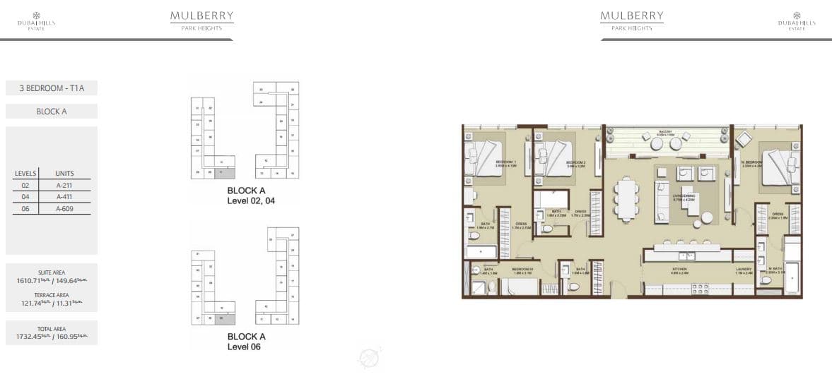 Mulberry at Park Heights, 3-Bed Floor Plan, type: 3 Bedroom