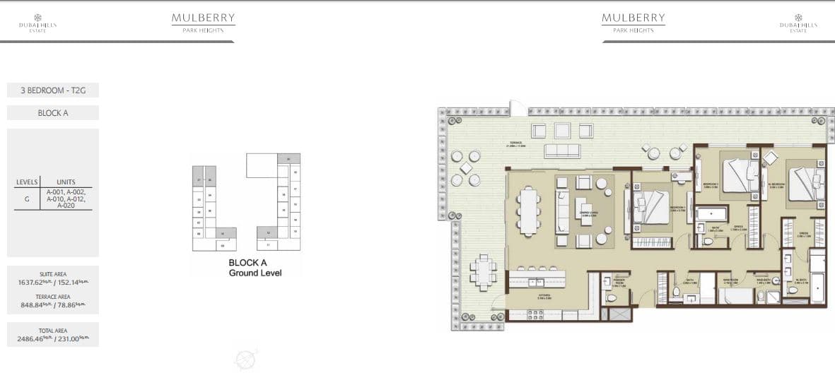 Mulberry at Park Heights, 3-Bed Floor Plan, type: 3 Bedroom