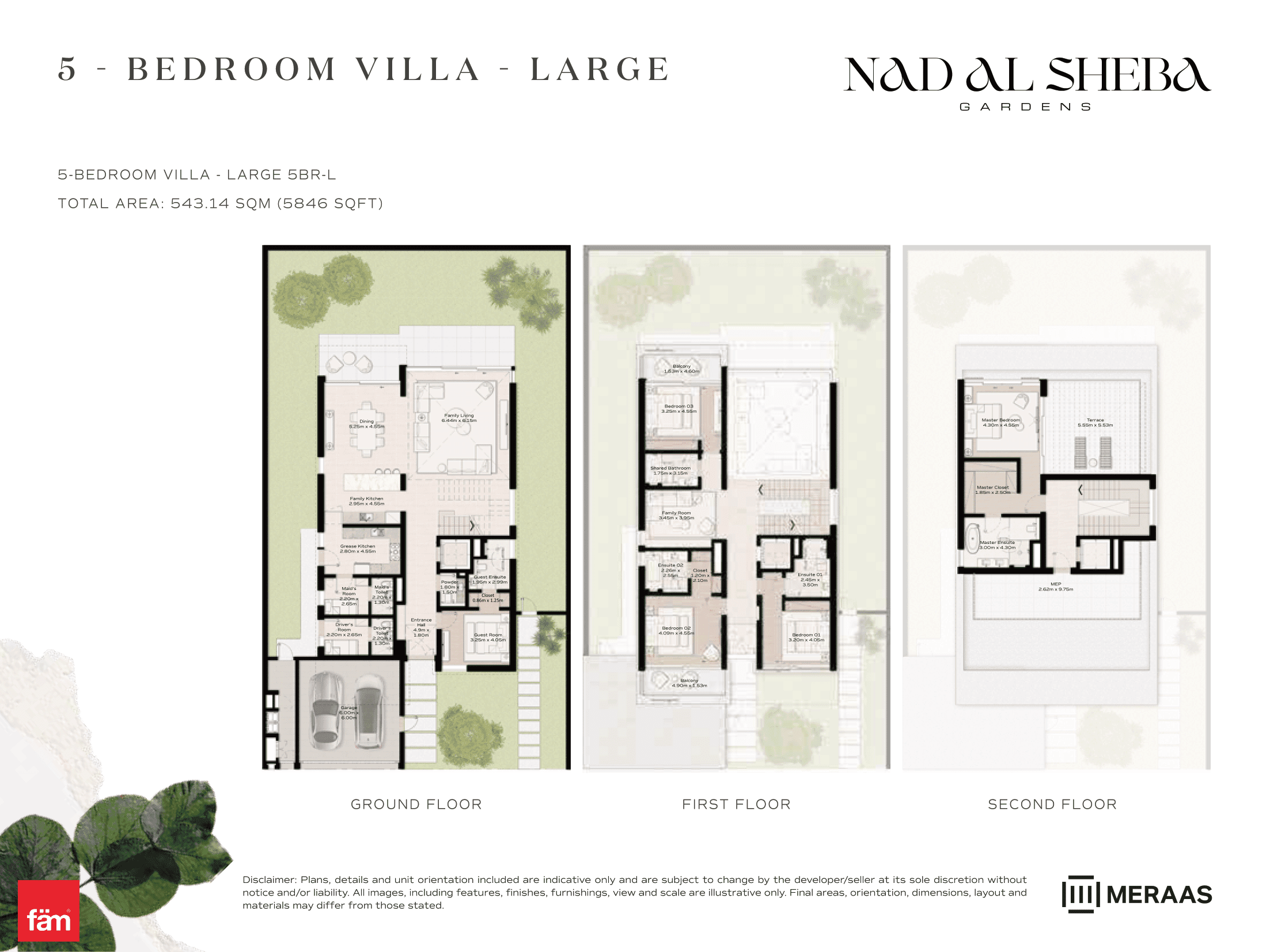 Nad Al Sheba Gardens Phase 1, 5-Bed Floor Plan, type: 5 Bed- Villa