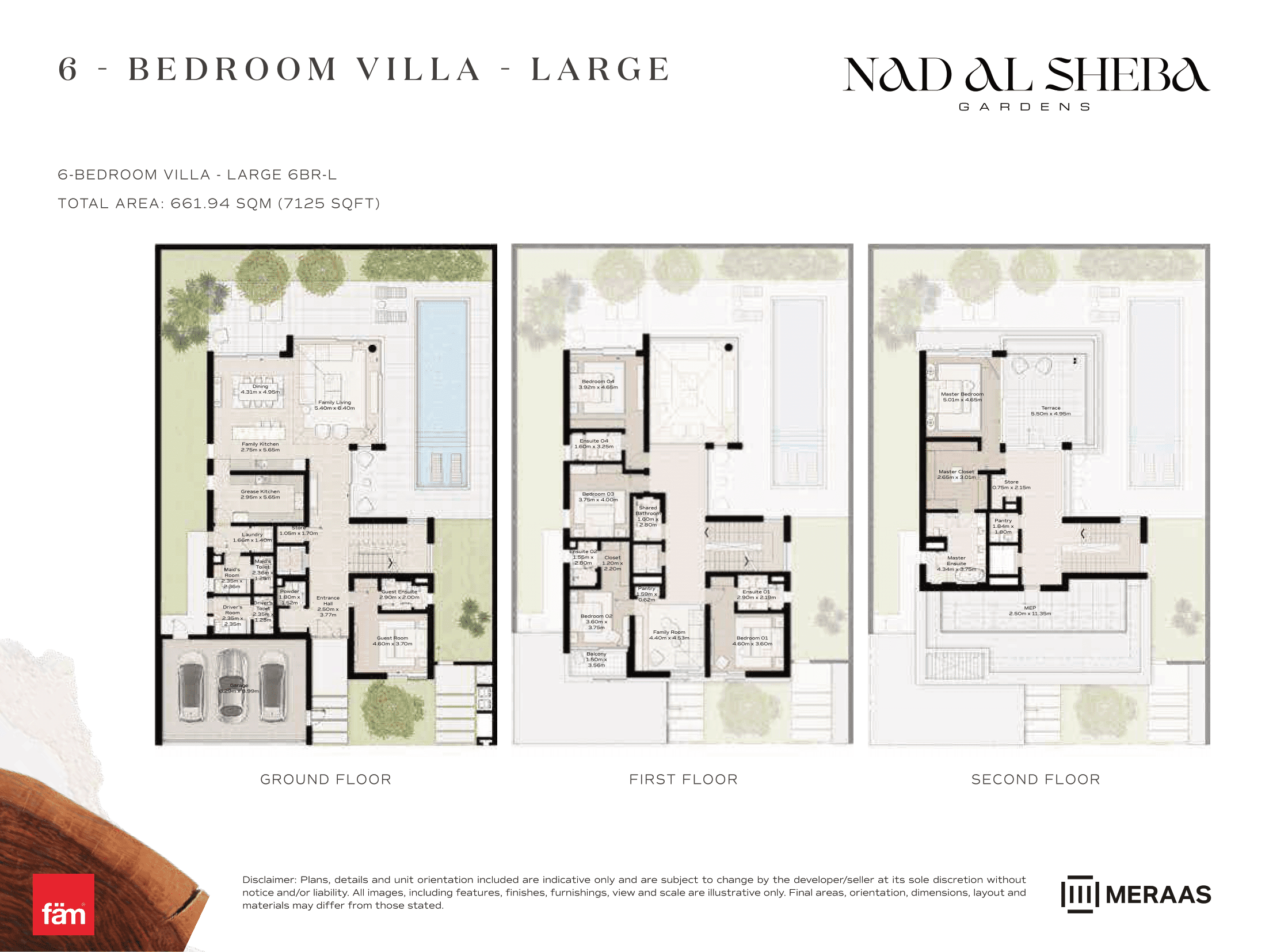 Nad Al Sheba Gardens Phase 1, 6-Bed Floor Plan, type: 6 Bed- Villa