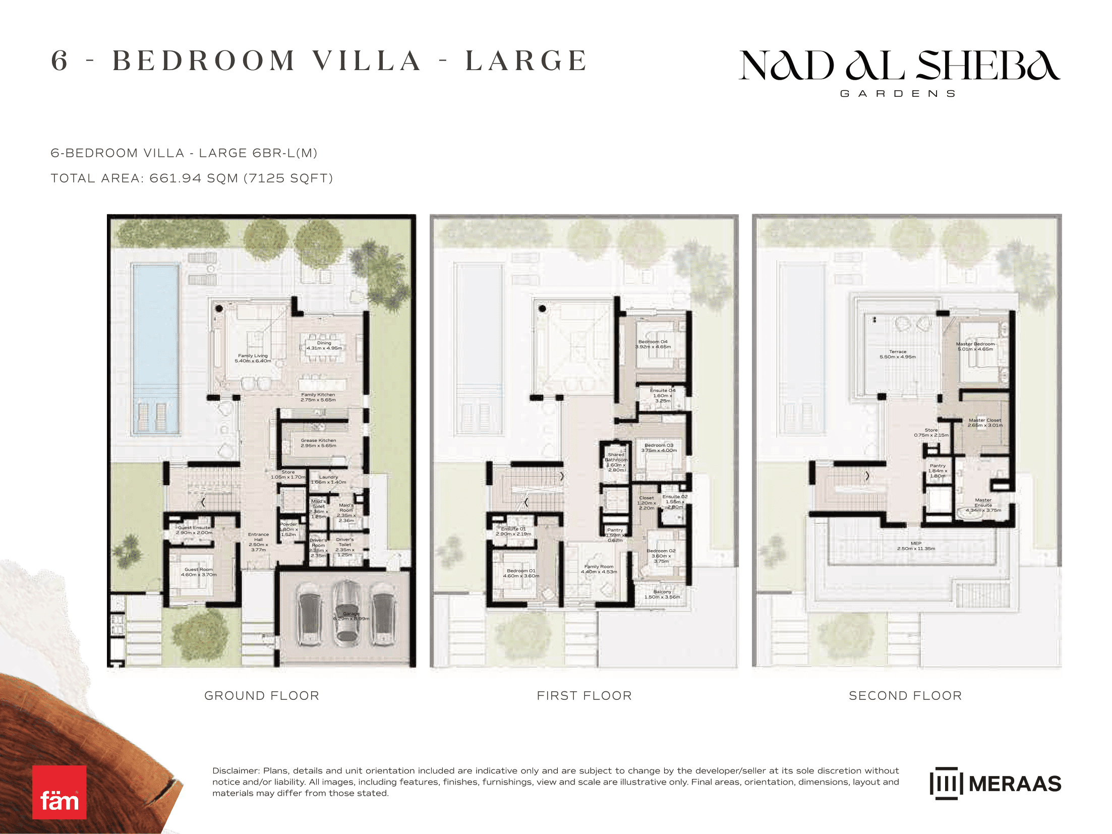 Nad Al Sheba Gardens Phase 1, 6-Bed Floor Plan, type: 6 Bed- Villa