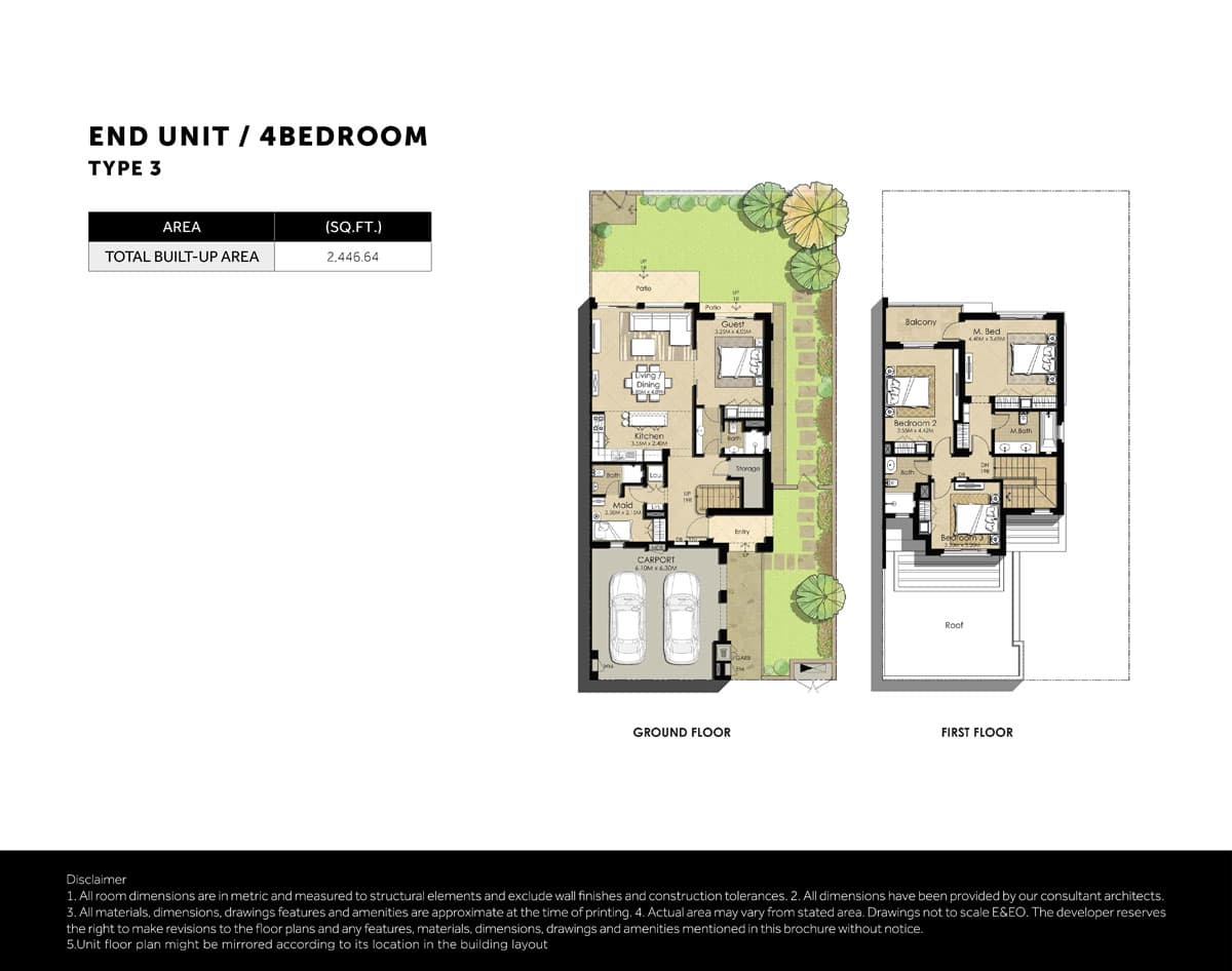 Naseem Townhouses, 4-Bed Floor Plan, type: 4 Bedroom