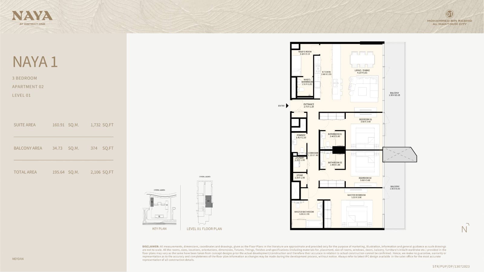 Naya at District One, 3-Bed Floor Plan, type: