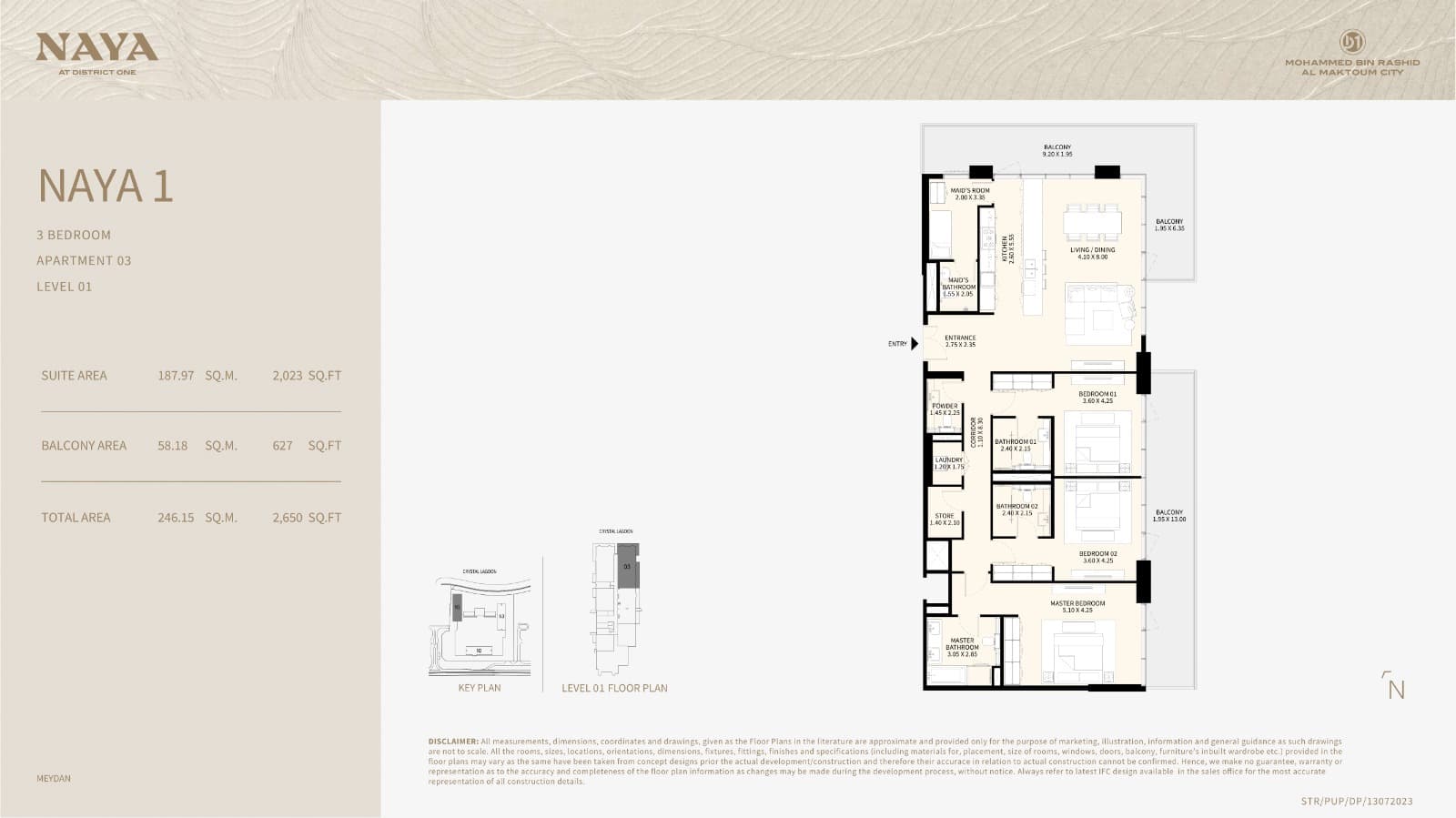 Naya at District One, 3-Bed Floor Plan, type: