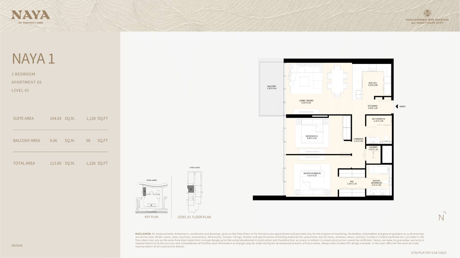 Naya at District One, 2-Bed Floor Plan, type: