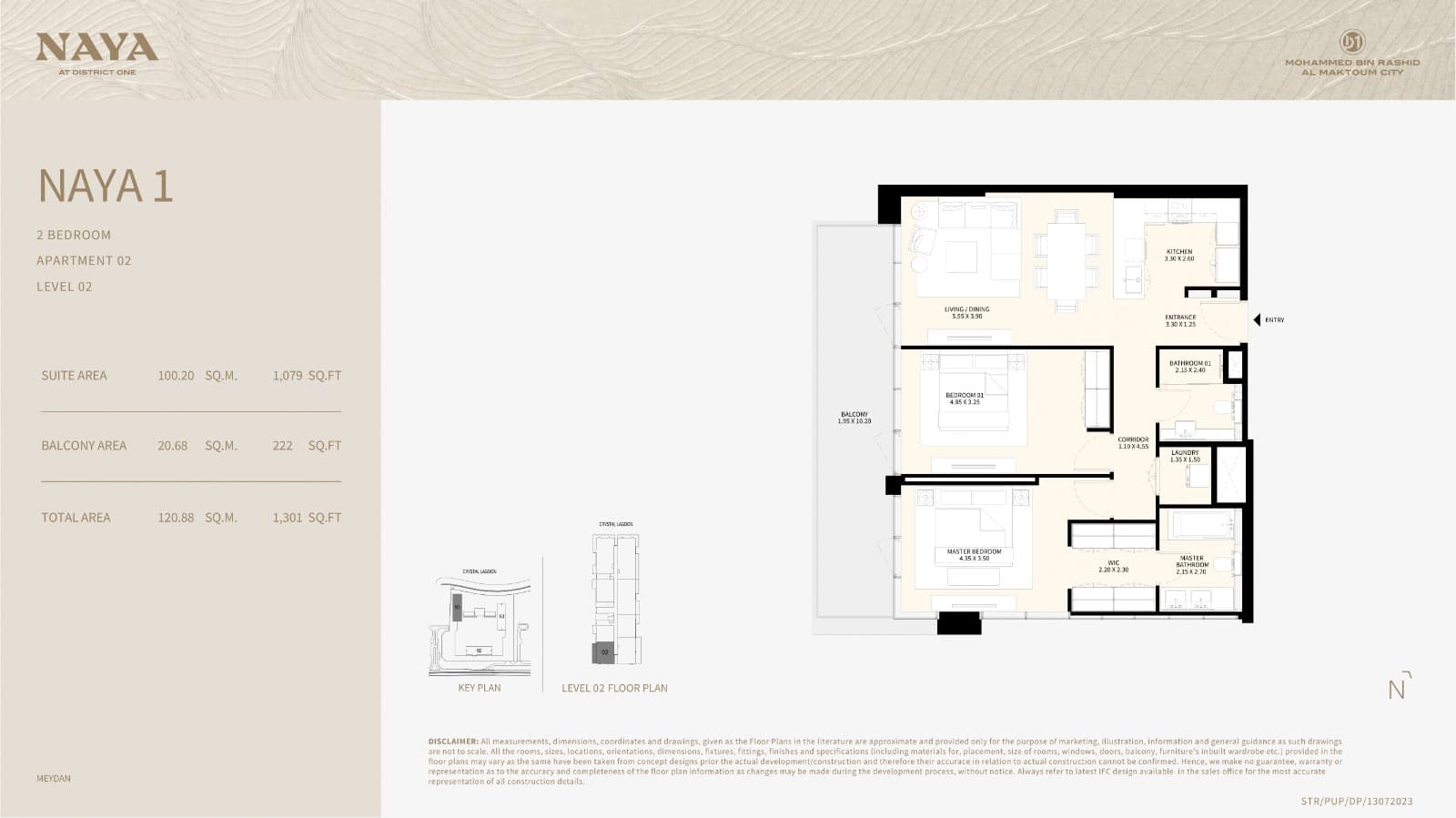 Naya at District One, 2-Bed Floor Plan, type: